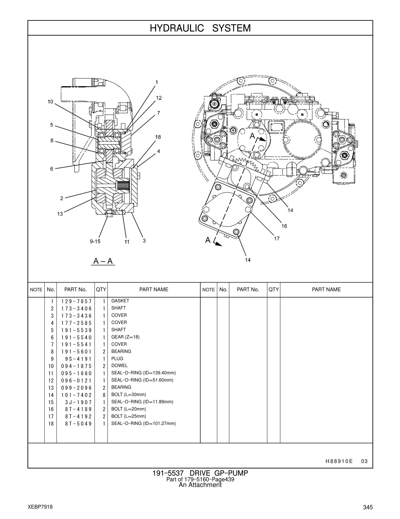 8T-5049 SEAL-O-RING (ID=101.27mm) CAT parts manual diagram