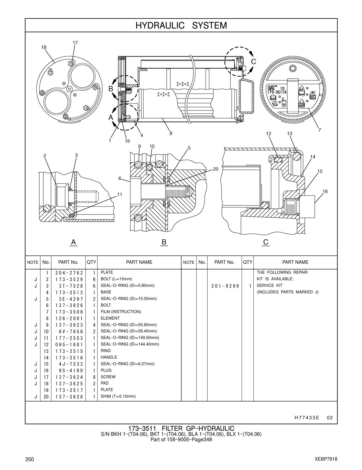 173-3508 FILM (INSTRUCTION) CAT parts manual diagram