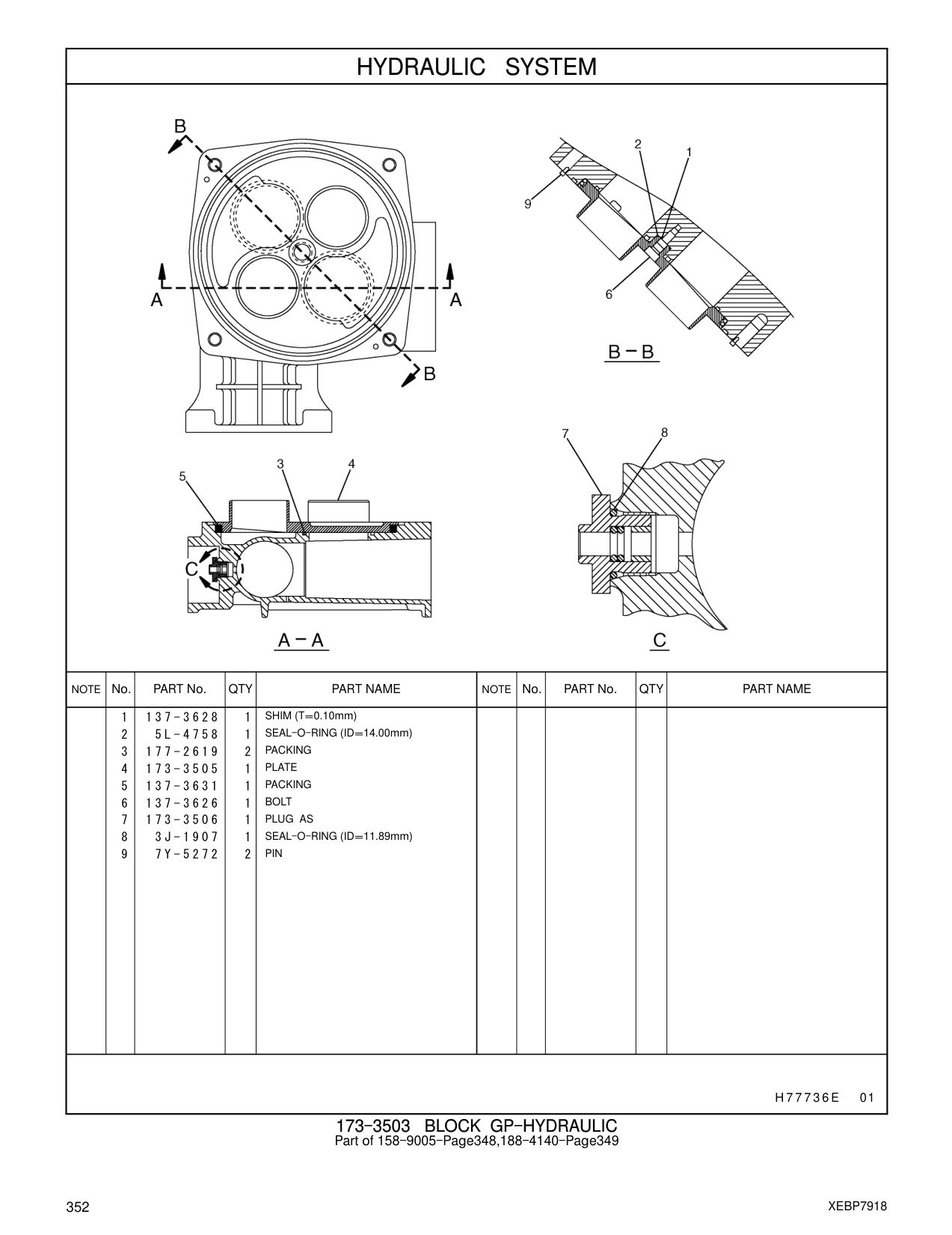 5L-4758 SEAL-O-RING (ID=14.00mm) CAT parts manual diagram