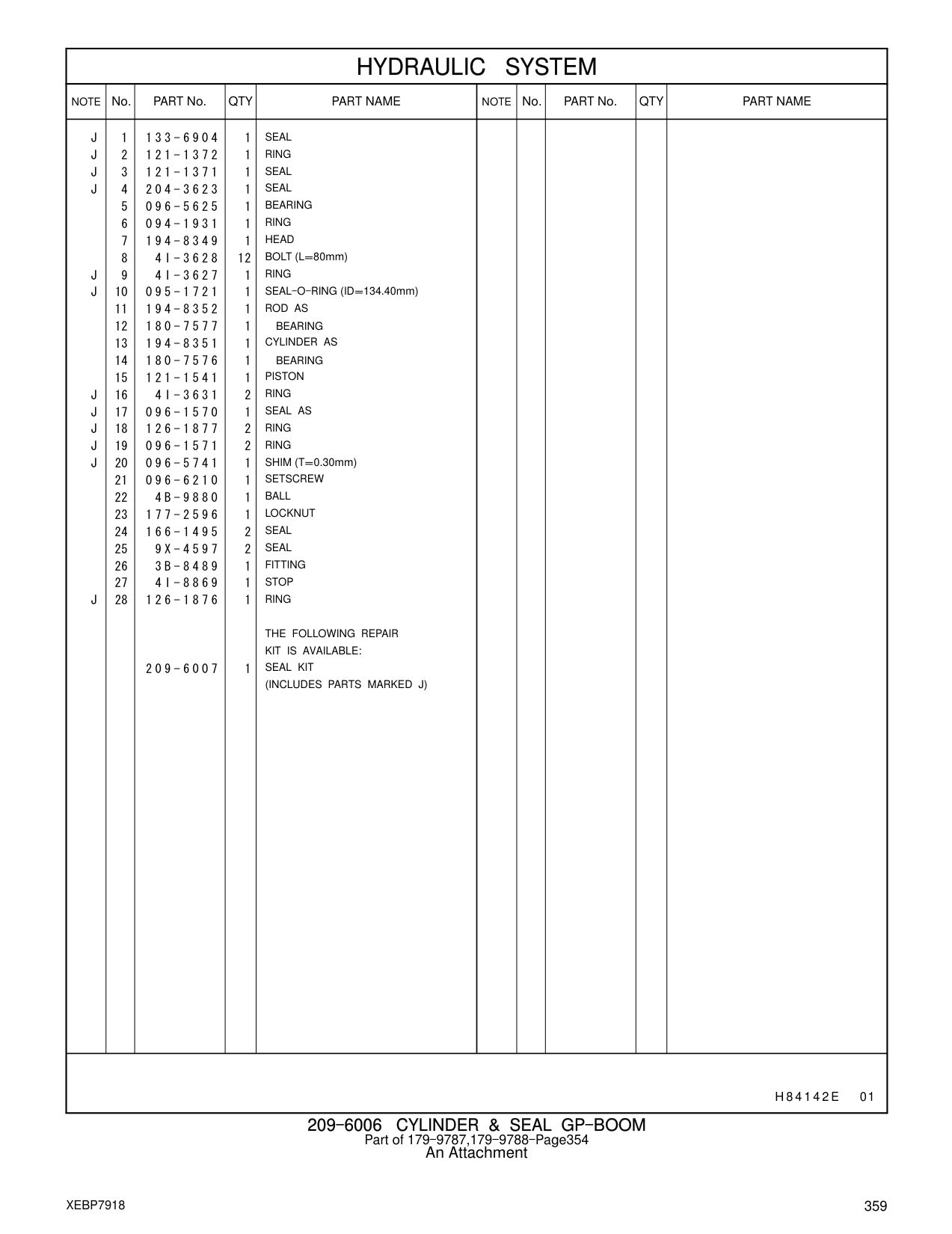 9X-4597 SEAL CAT parts manual diagram