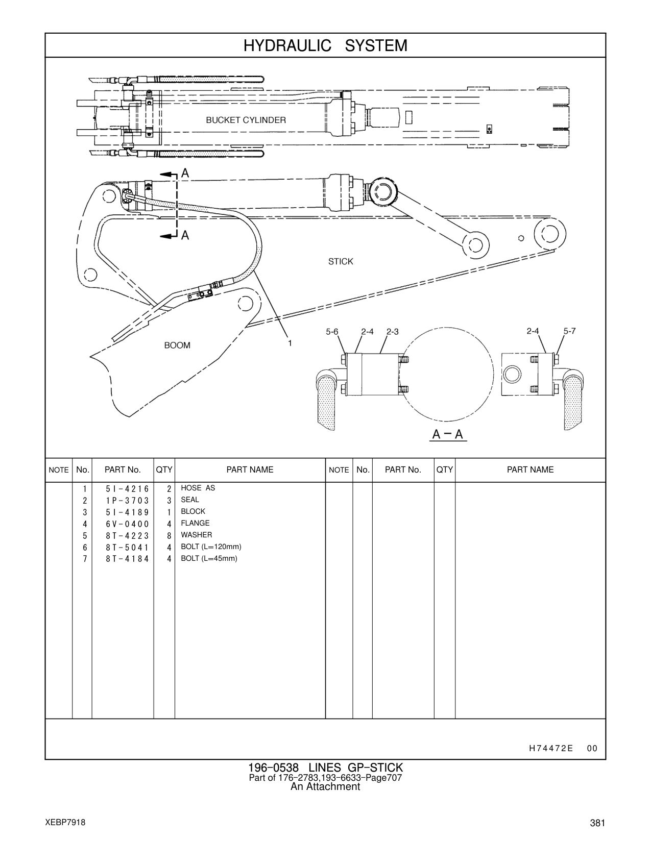 8T-5041 BOLT (L=120mm) CAT parts manual diagram