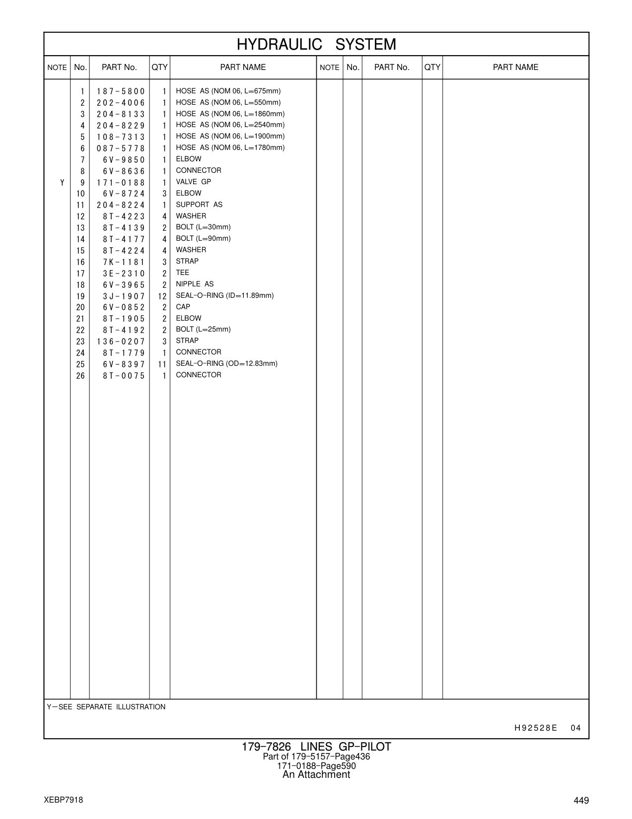 136-0207 STRAP CAT parts manual diagram