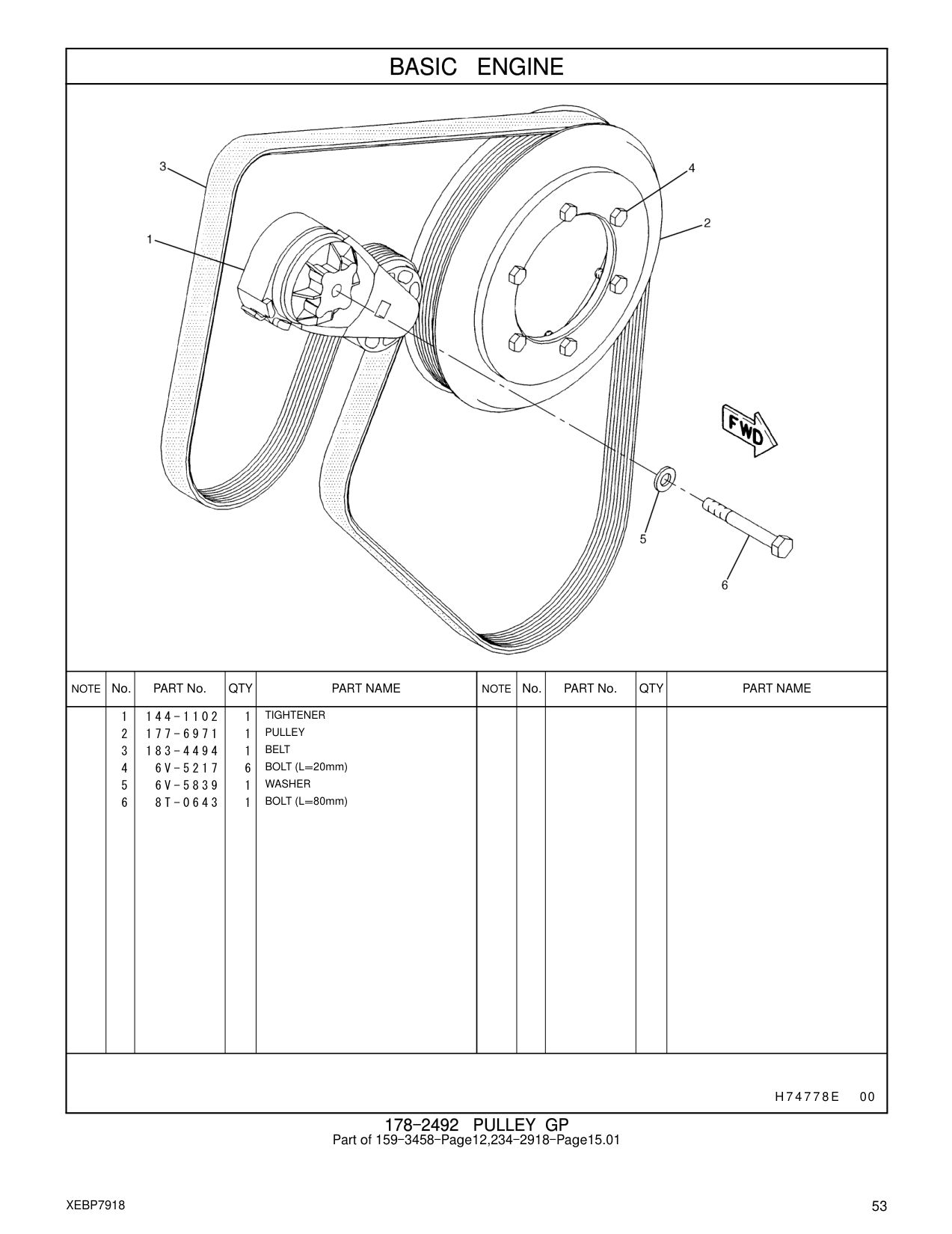 144-1102 TIGHTENER CAT parts manual diagram