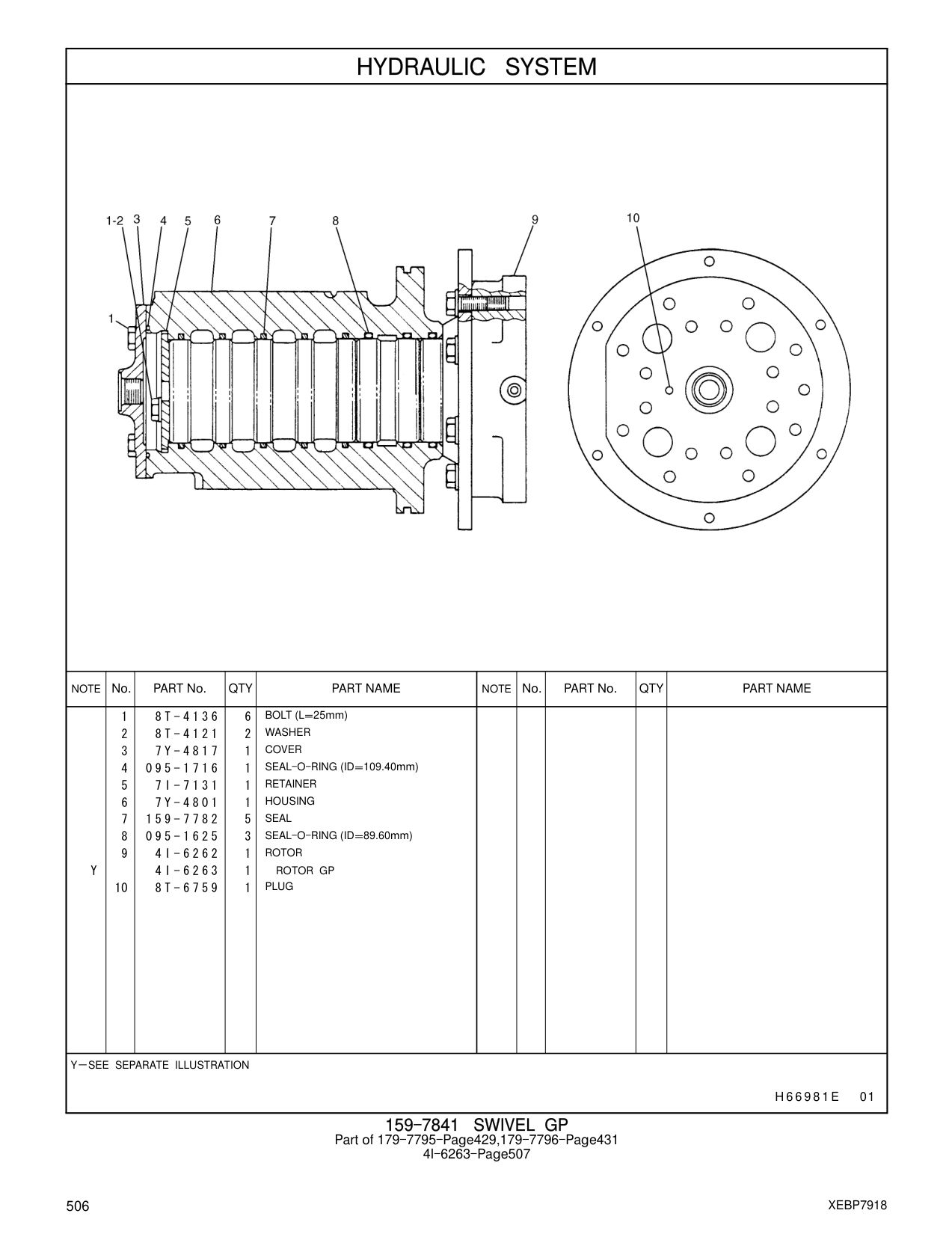 7I-7131 RETAINER CAT parts manual diagram