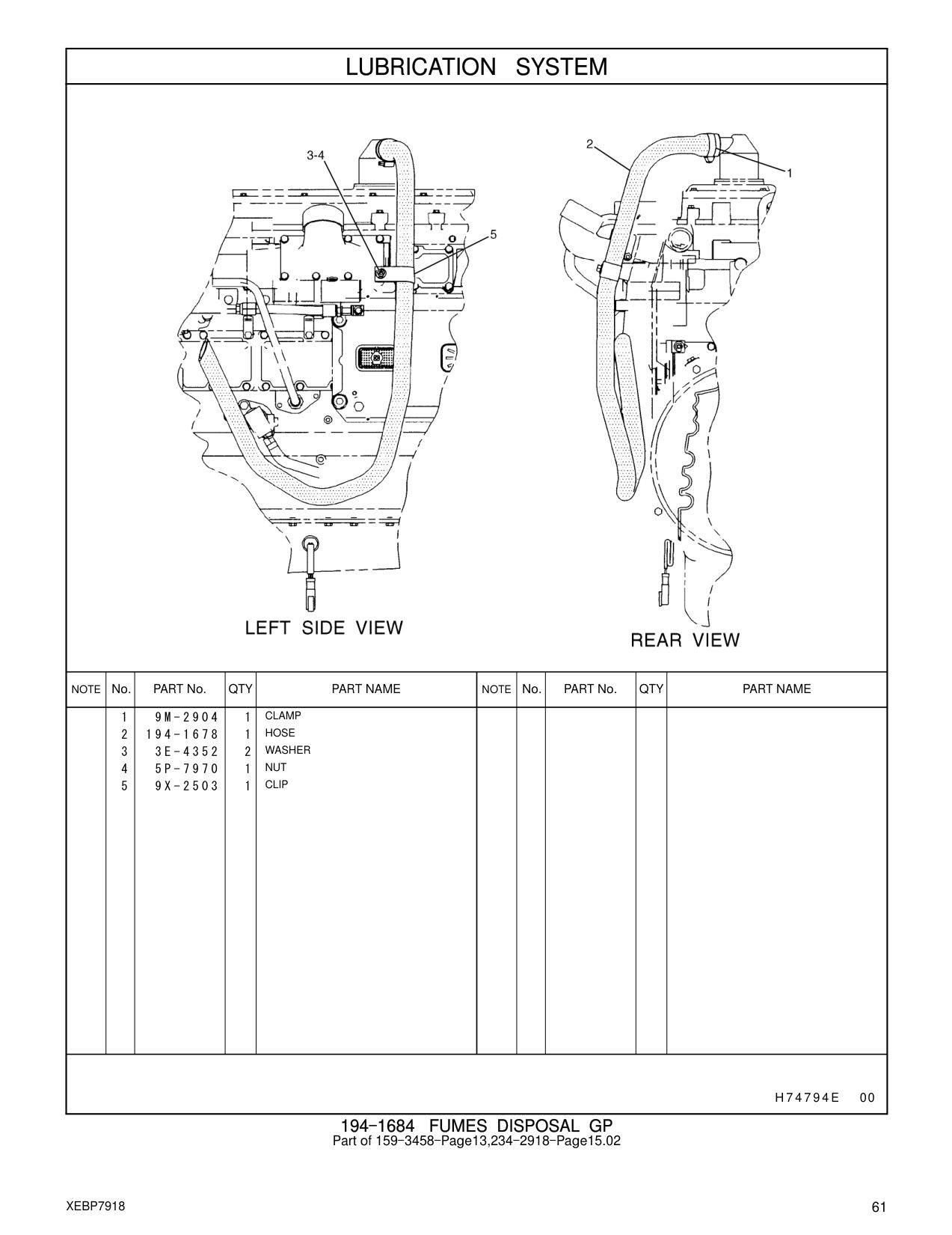 9X-2503 CLIP CAT parts manual diagram
