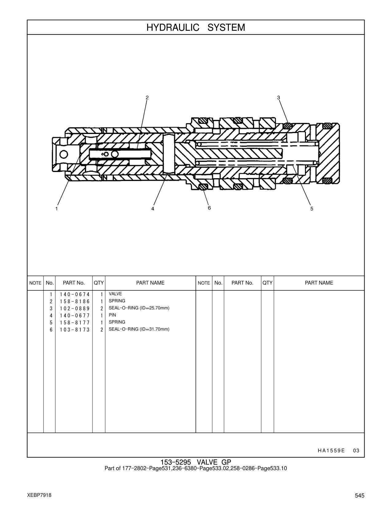 140-0674 VALVE CAT parts manual diagram