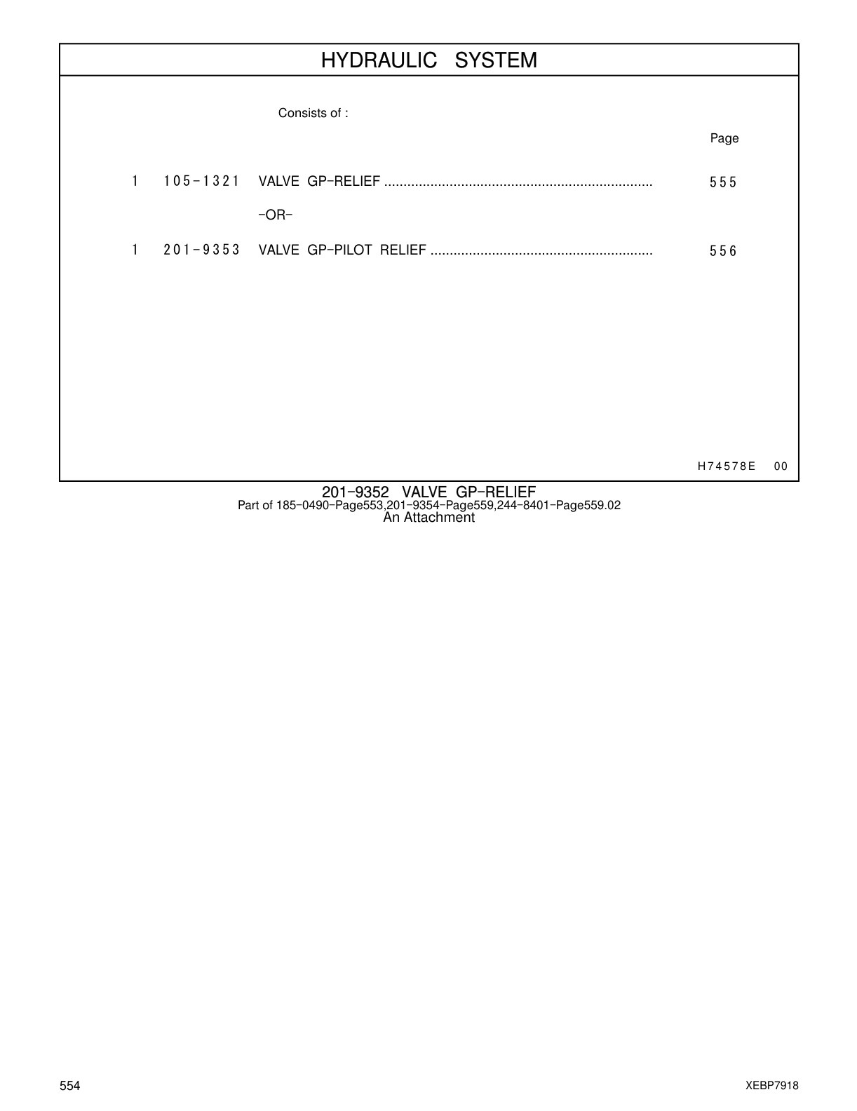 201-9353 VALVE GP-PILOT RELIEF CAT parts manual diagram