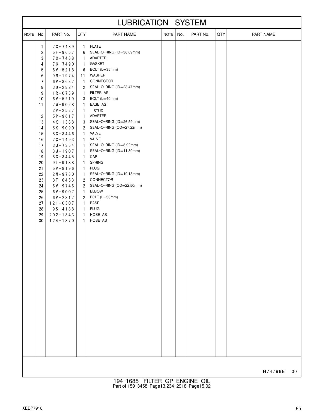 6V-9746 SEAL-O-RING (OD=22.50mm) CAT parts manual diagram