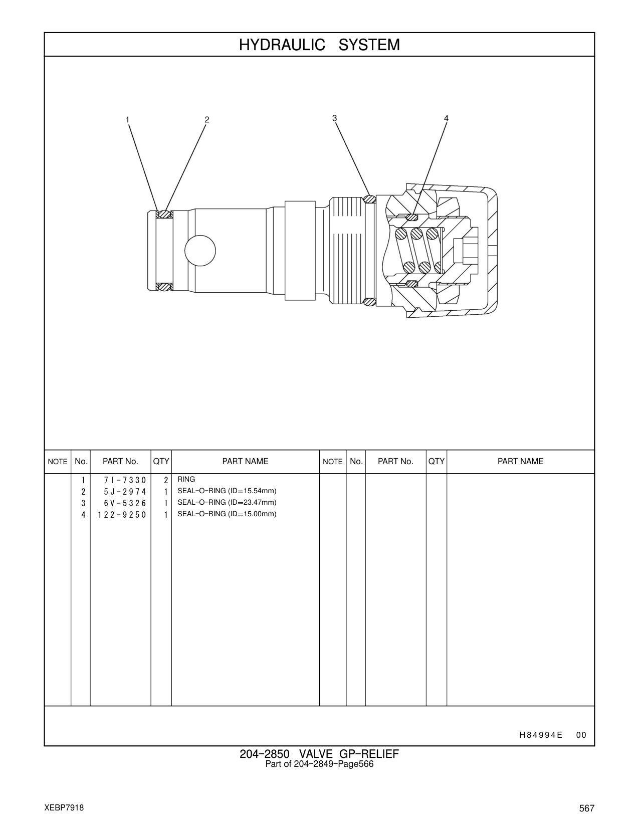 7I-7330 RING CAT parts manual diagram