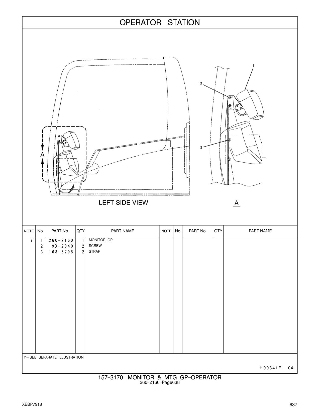 260-2160 MONITOR GP CAT parts manual diagram