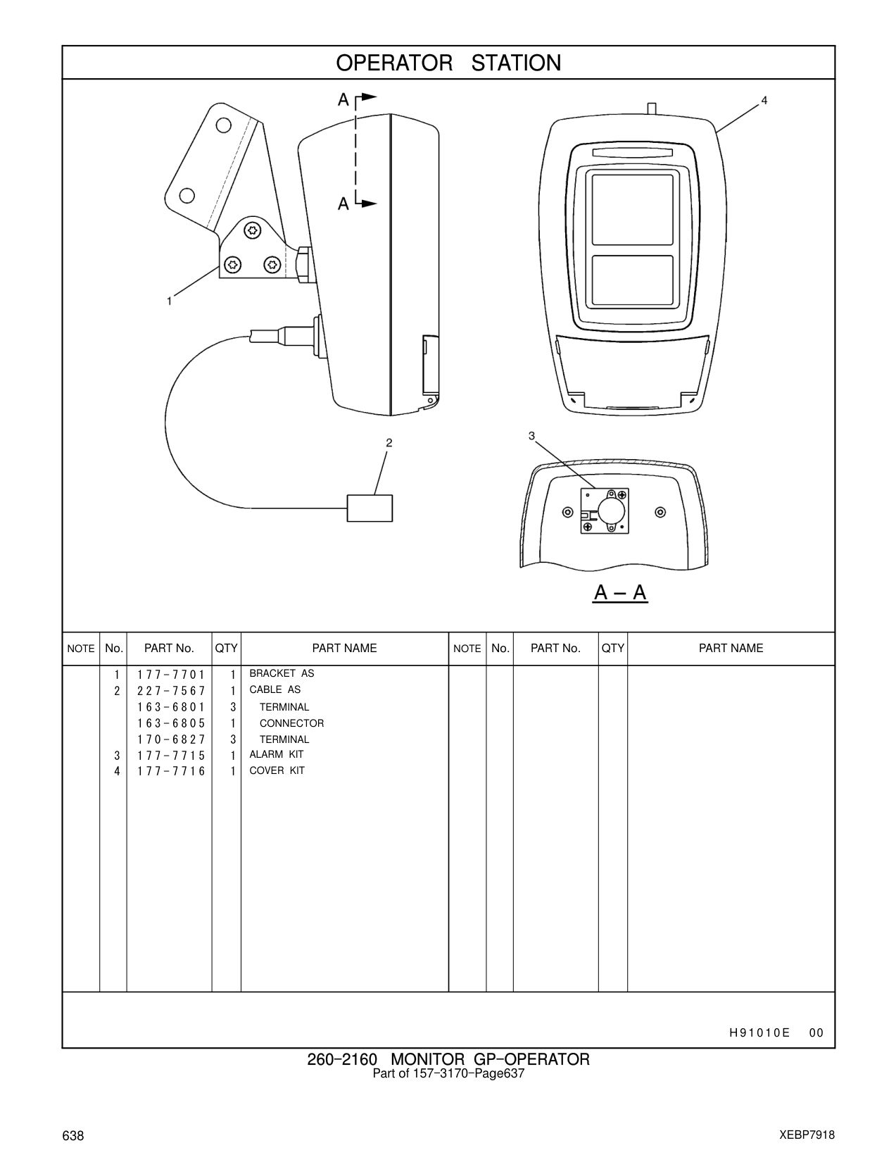 177-7715 ALARM KIT CAT parts manual diagram