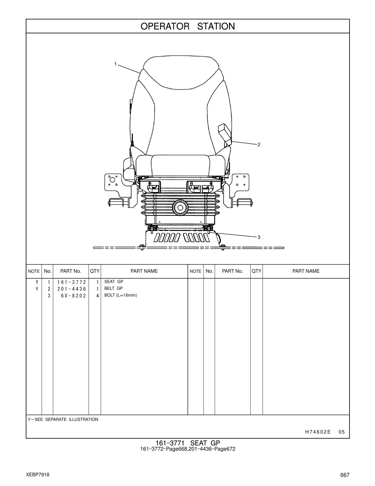 201-4436 BELT GP CAT parts manual diagram