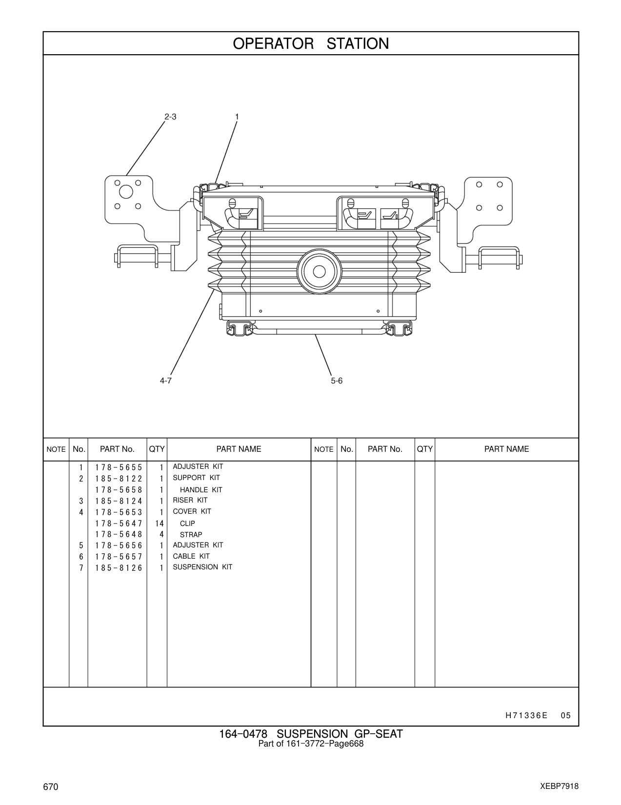 185-8126 SUSPENSION KIT CAT parts manual diagram