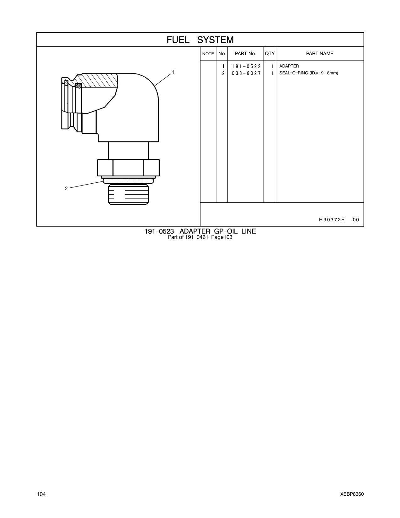033-6027 SEAL-O-RING CAT parts manual diagram