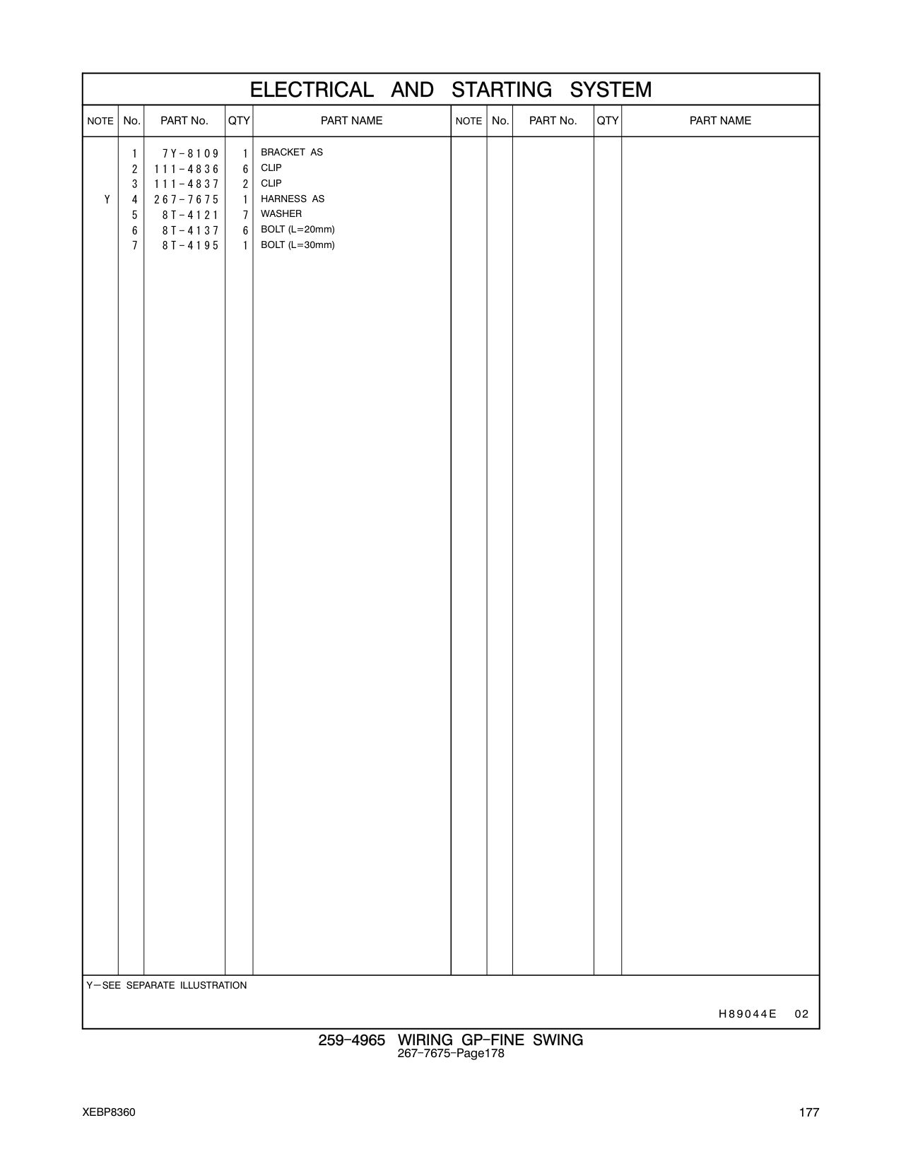 7Y-8109 BRACKET AS CAT parts manual diagram