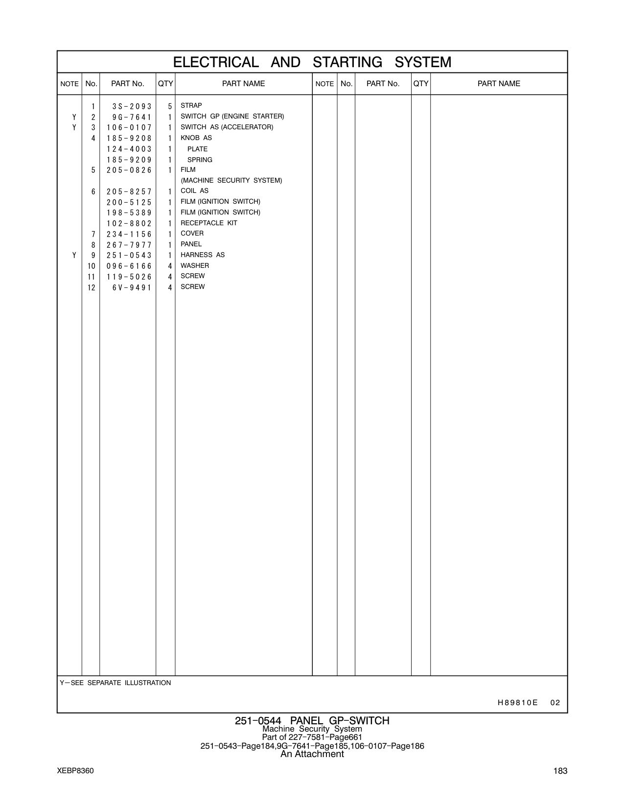 205-0826 FILM CAT parts manual diagram