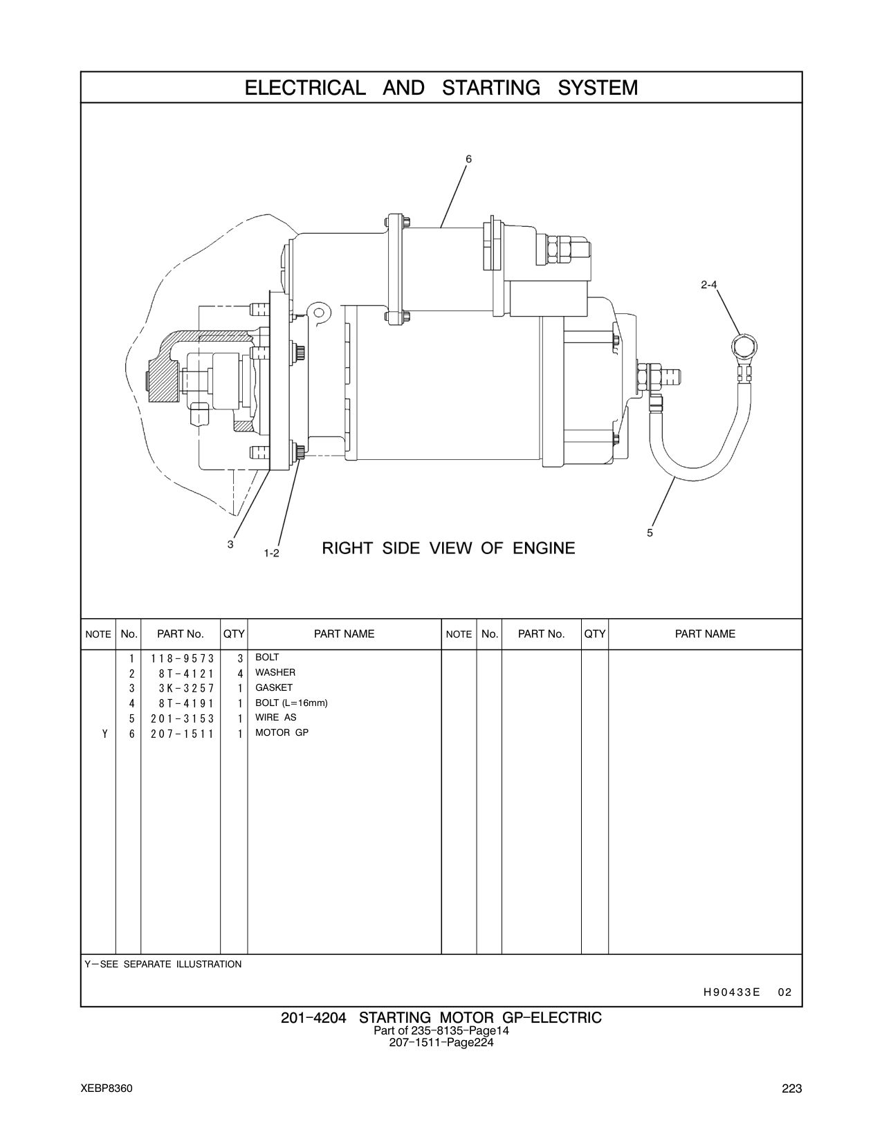 207-1511 MOTOR GP CAT parts manual diagram