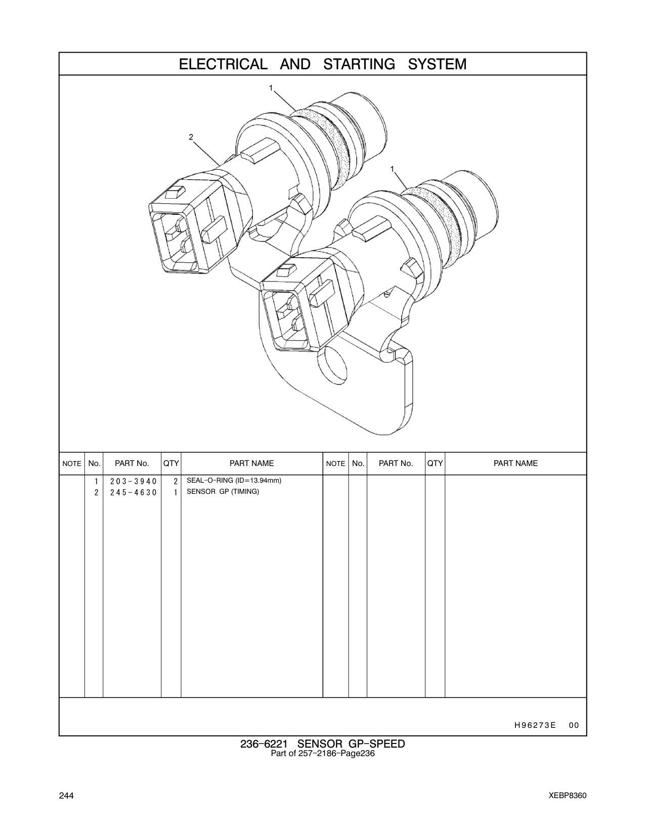 245-4630 SENSOR GP (TIMING) CAT parts manual diagram