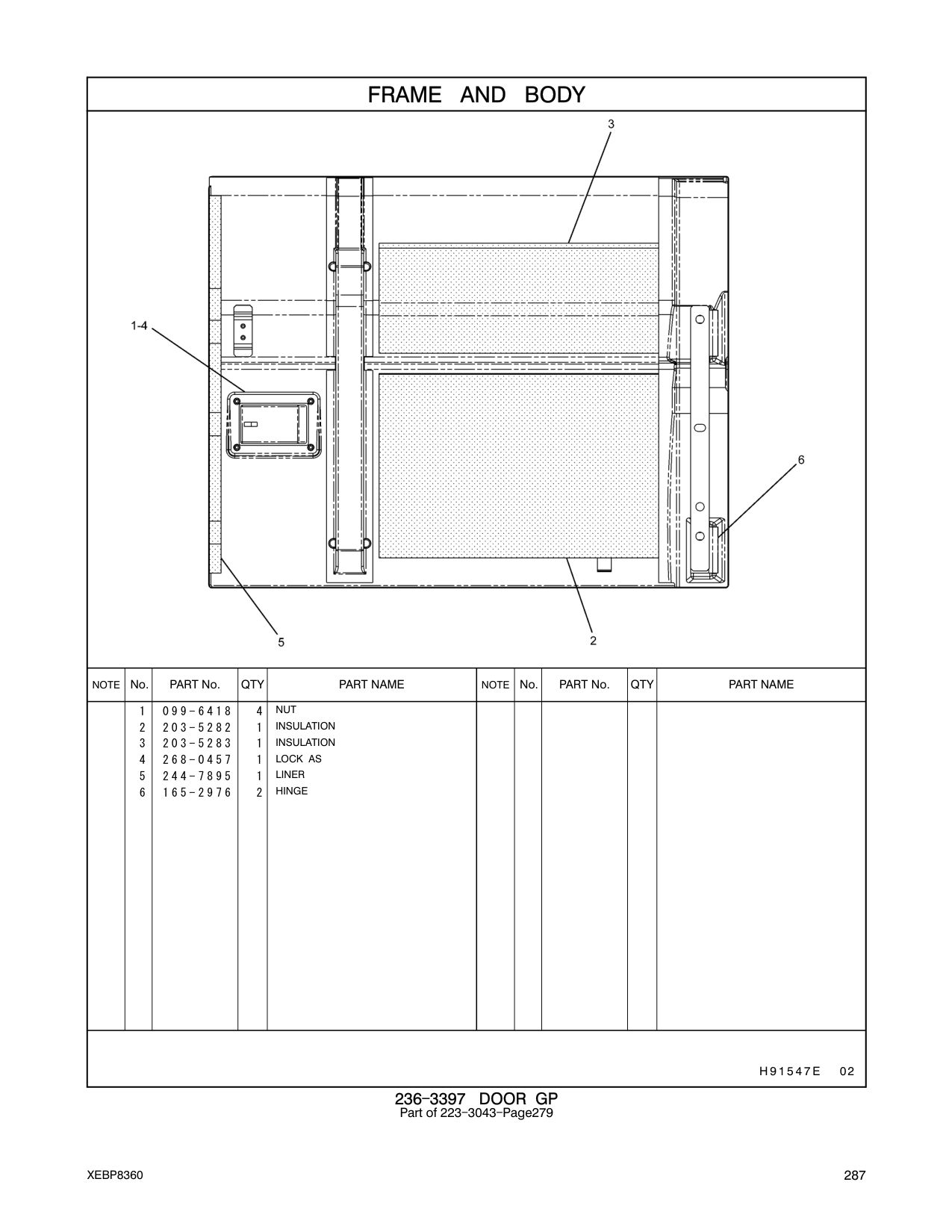 244-7895 LINER CAT parts manual diagram