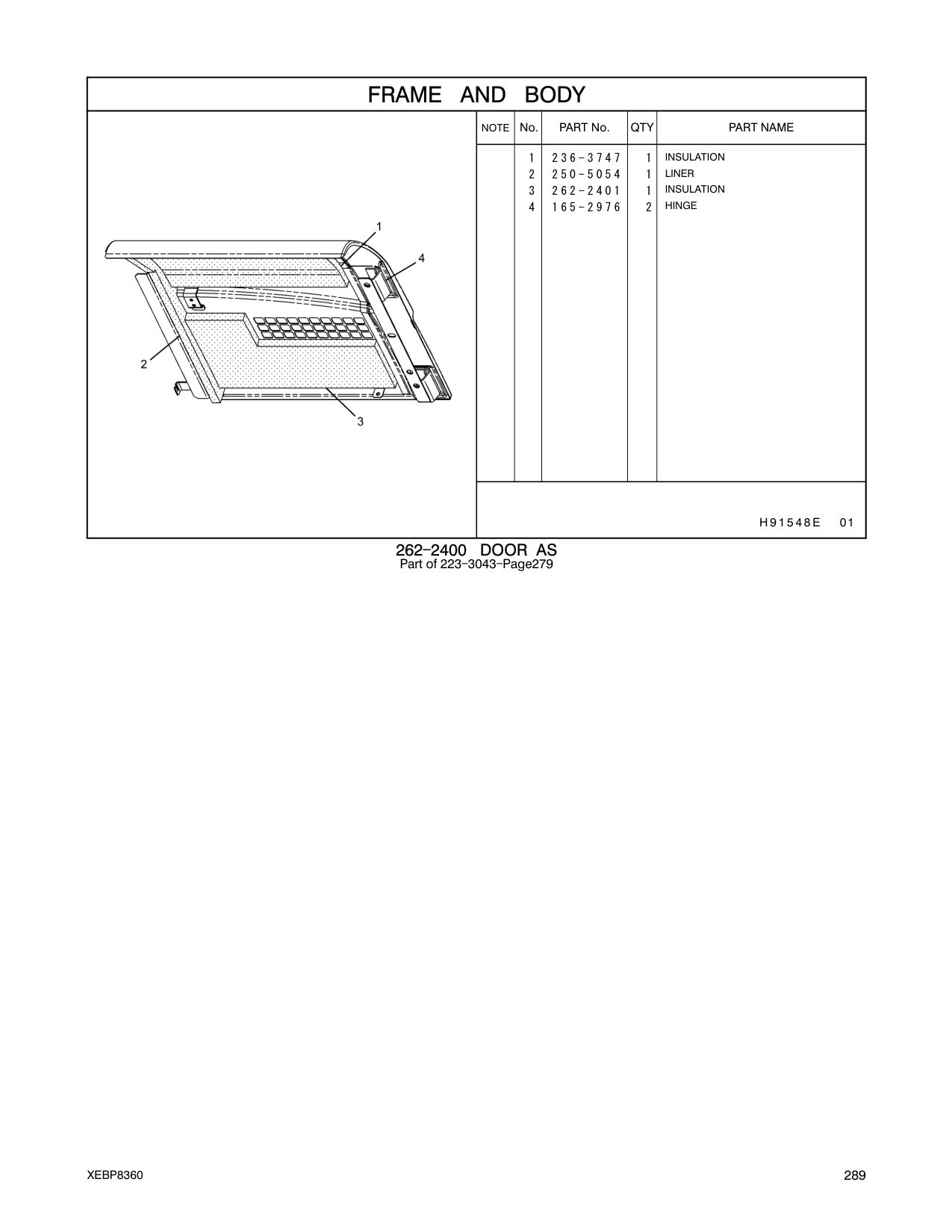 250-5054 LINER CAT parts manual diagram