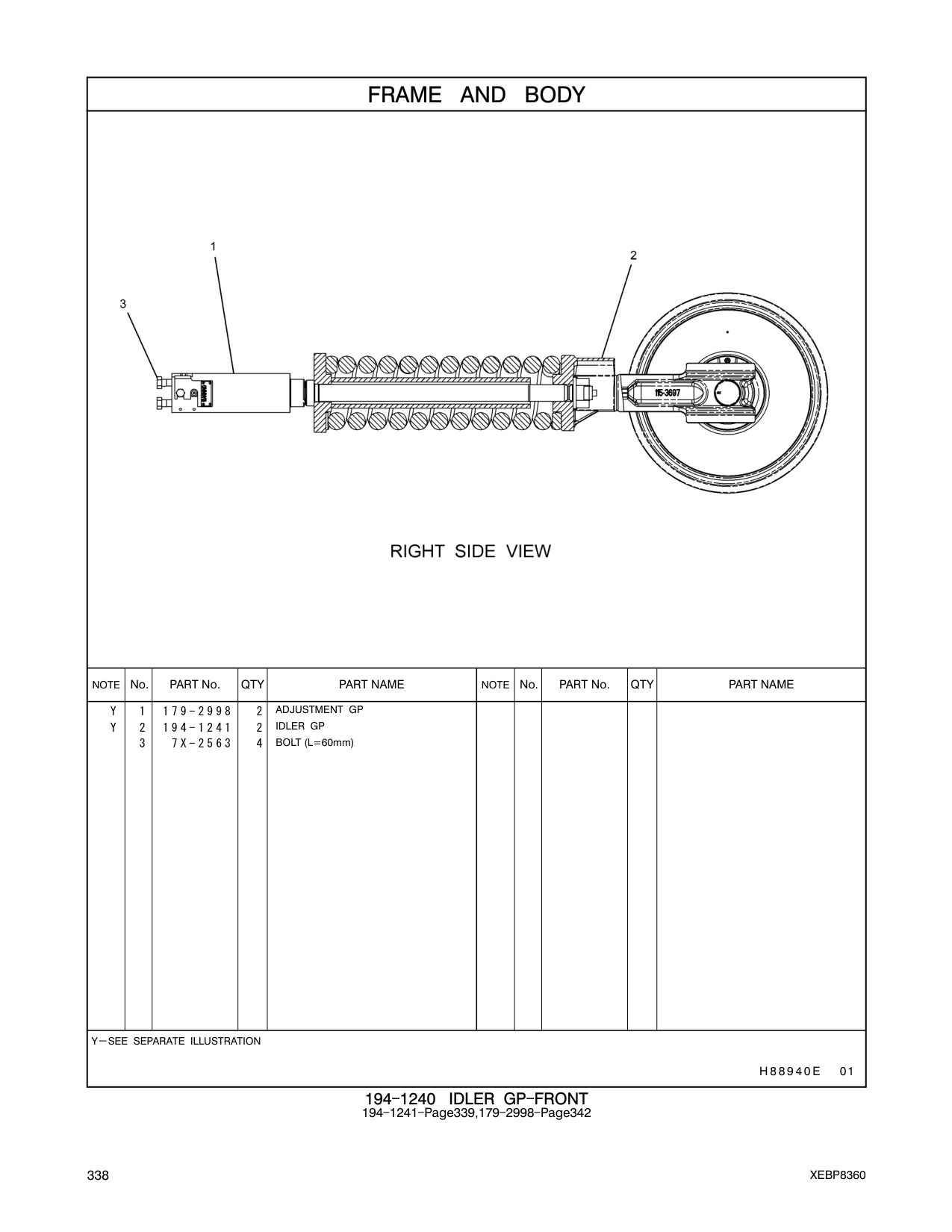 194-1241 IDLER GP CAT parts manual diagram