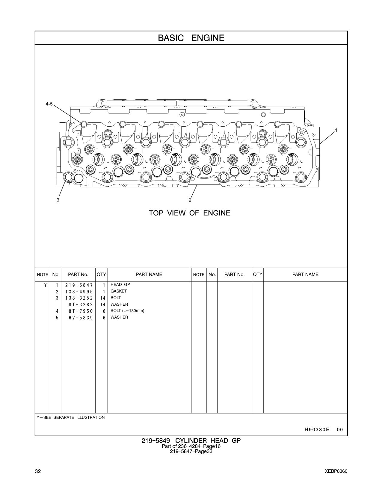 219-5847 CYLINDERHEADGP CAT parts manual diagram