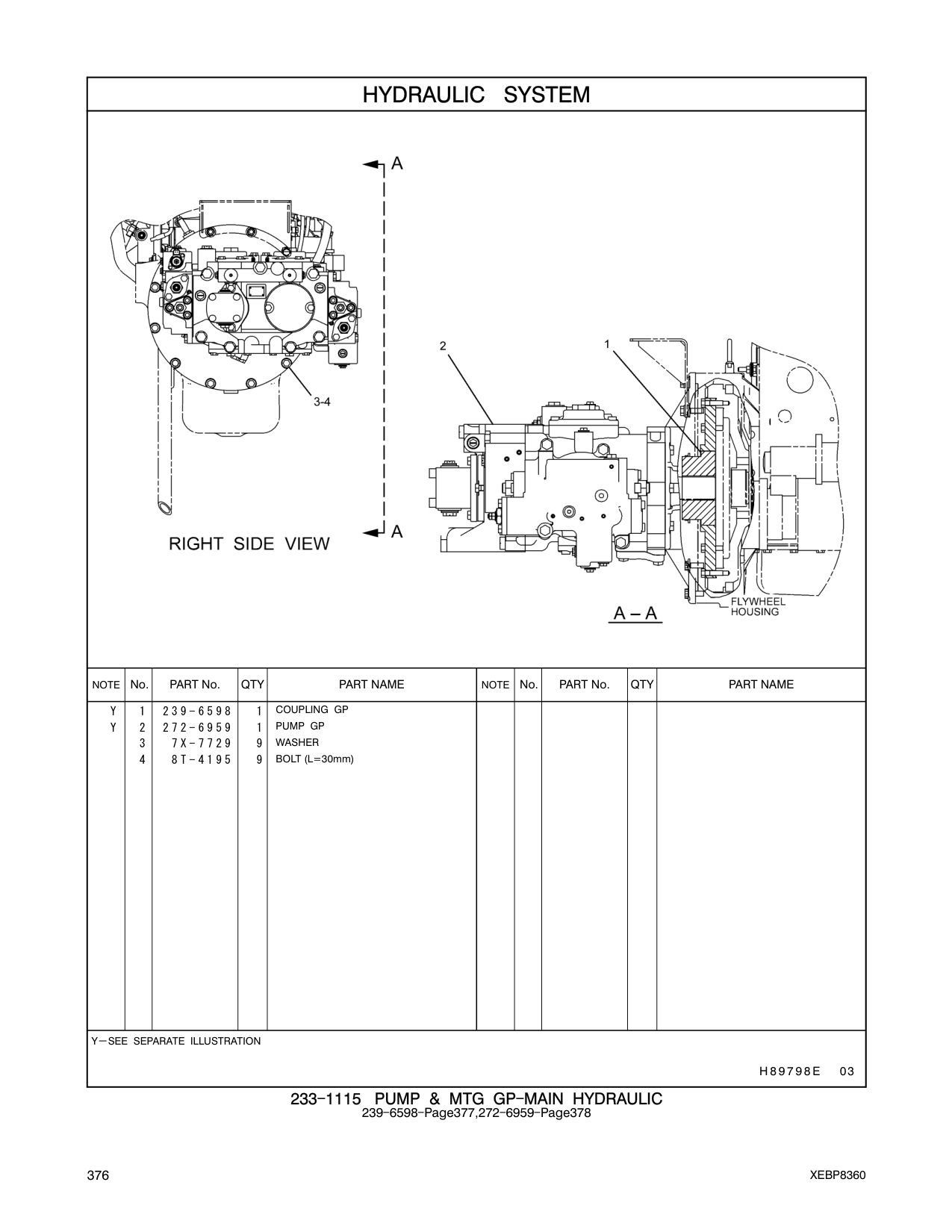 272-6959 PUMP GP CAT parts manual diagram