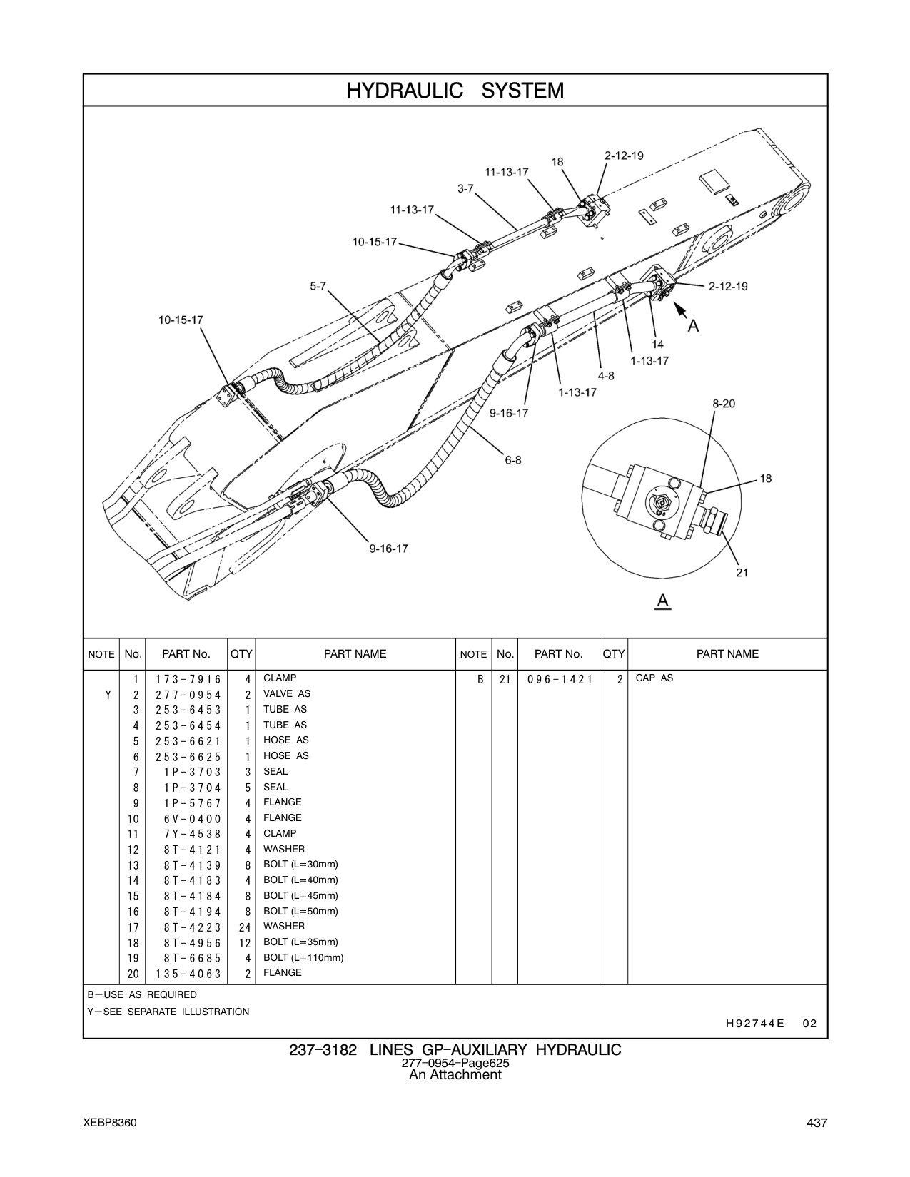 253-6621 HOSE AS CAT parts manual diagram