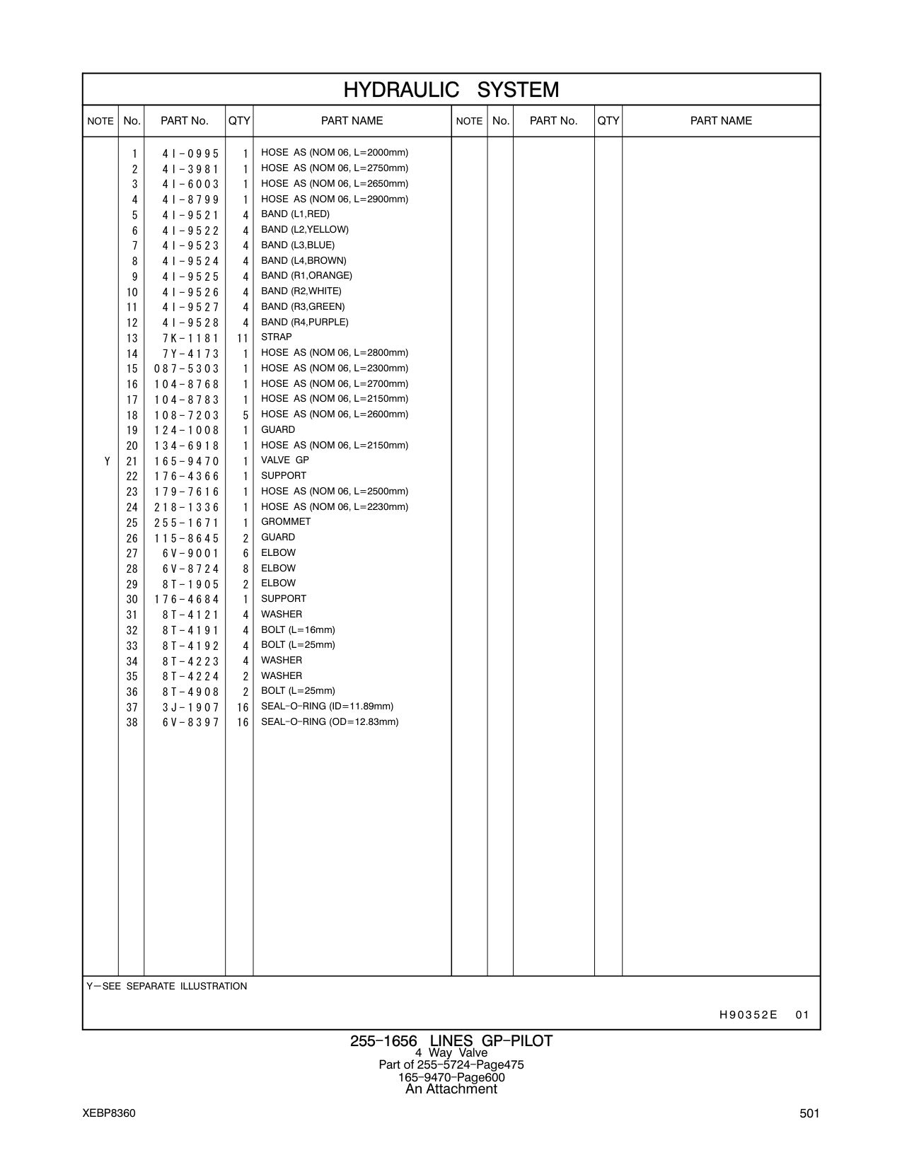 134-6918 HOSE AS (NOM 06, L=2150mm) CAT parts manual diagram