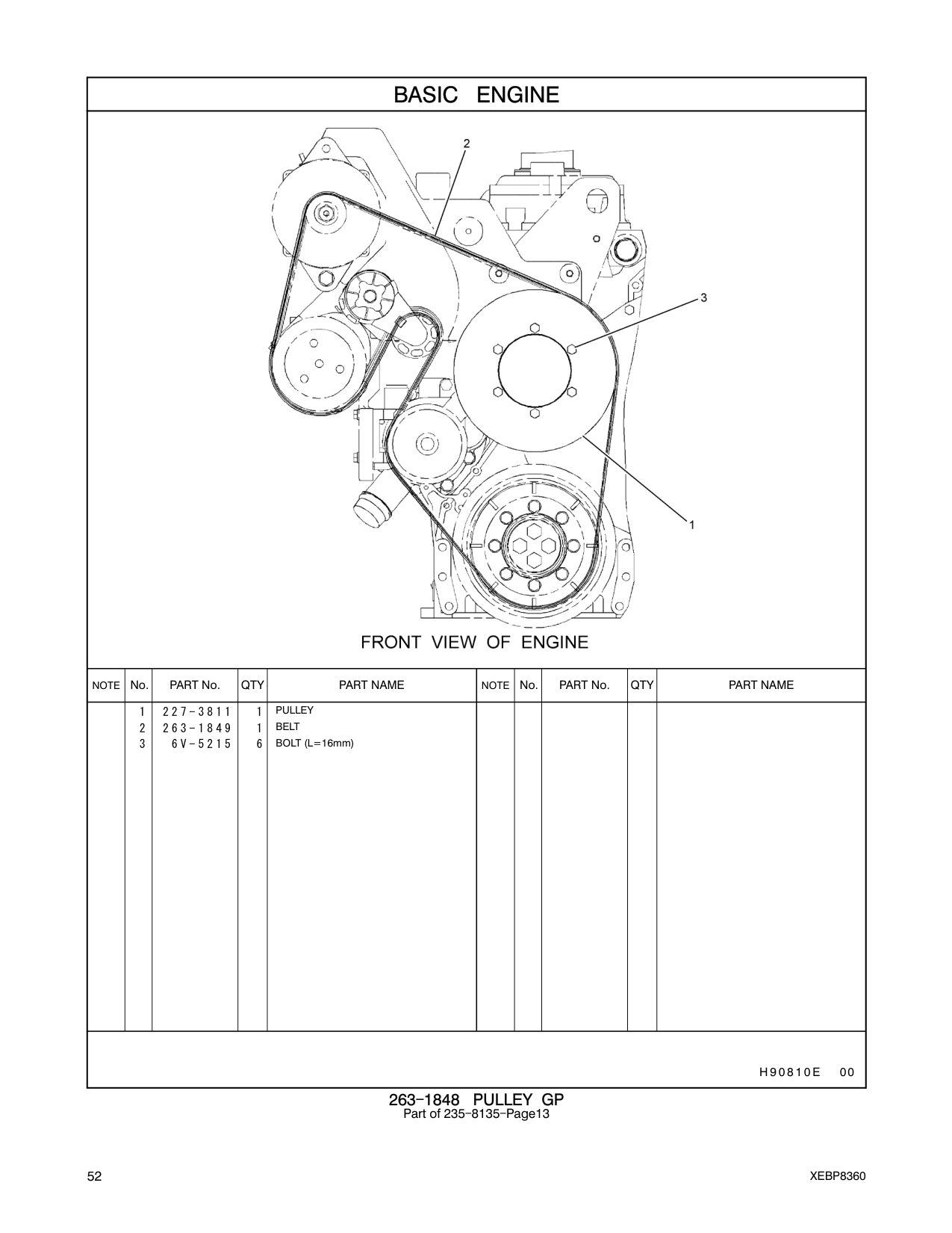 227-3811 PULLEY CAT parts manual diagram