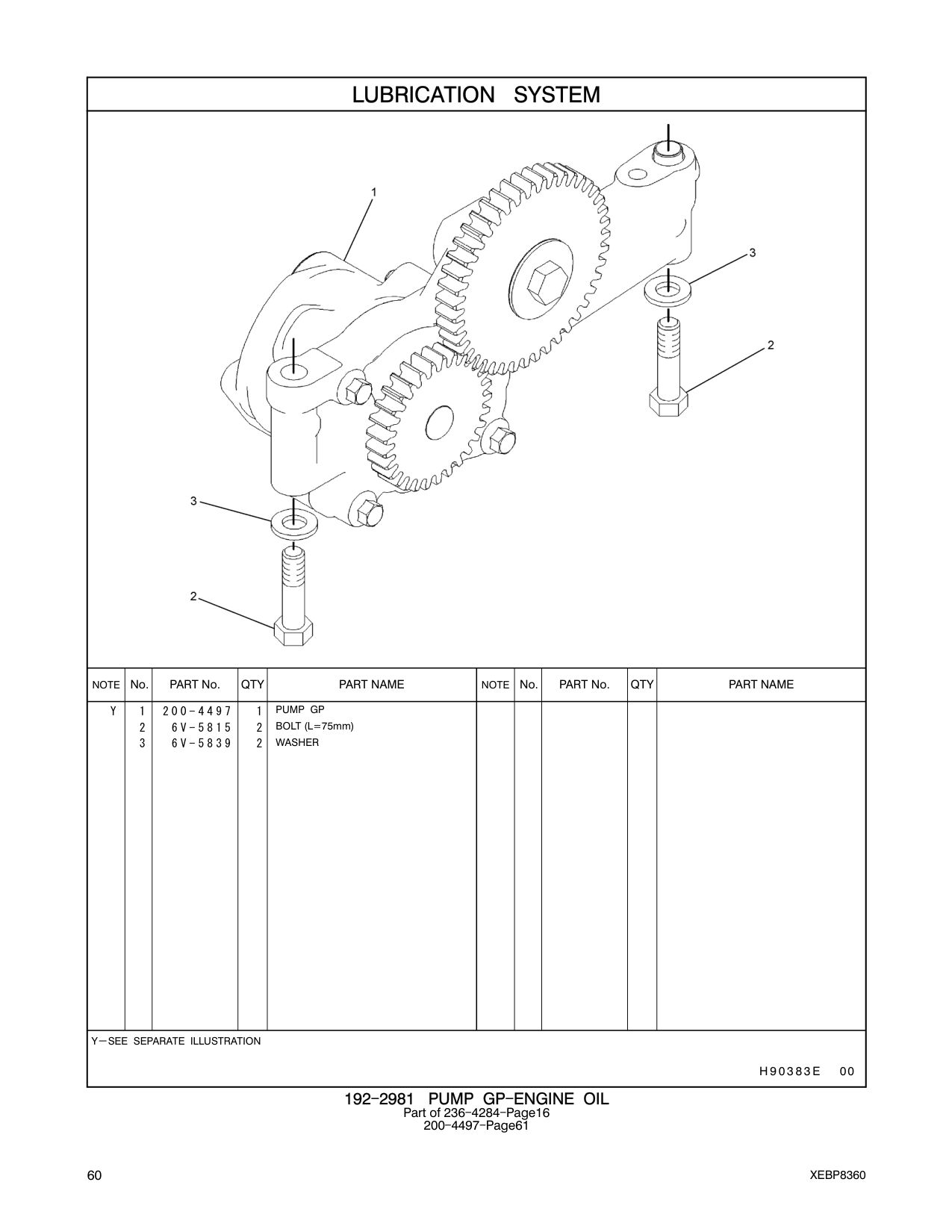 200-4497 PUMP GP CAT parts manual diagram