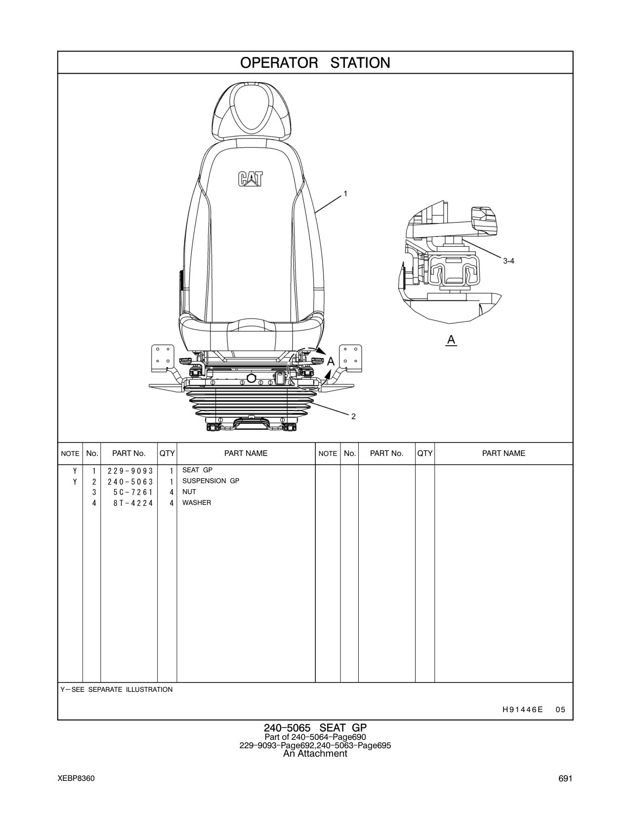 240-5063 SUSPENSION GP CAT parts manual diagram