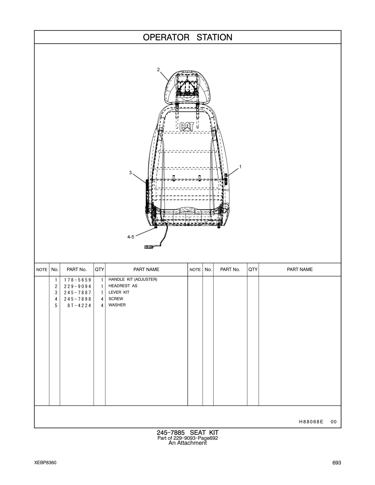 245-7898 SCREW CAT parts manual diagram