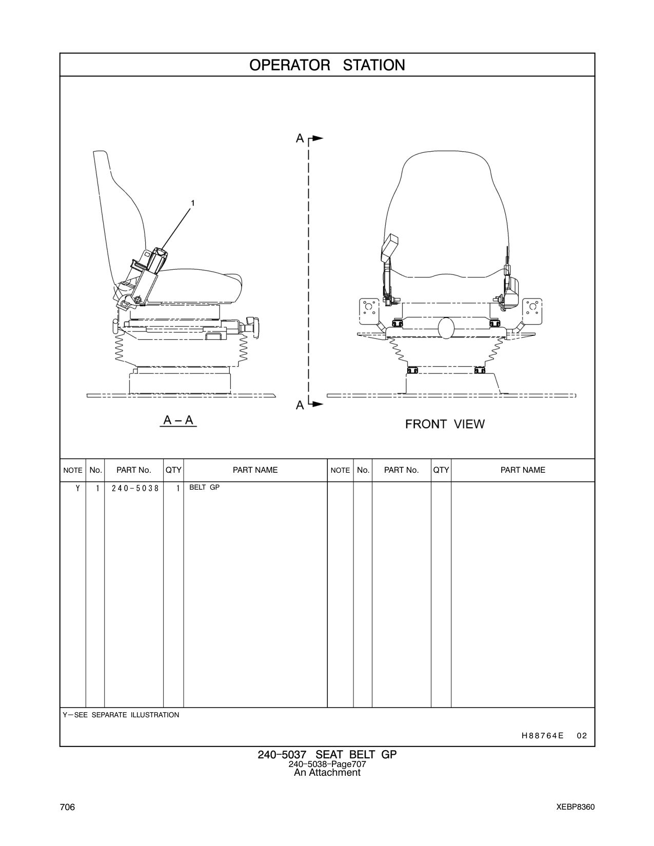 240-5038 BELT GP CAT parts manual diagram