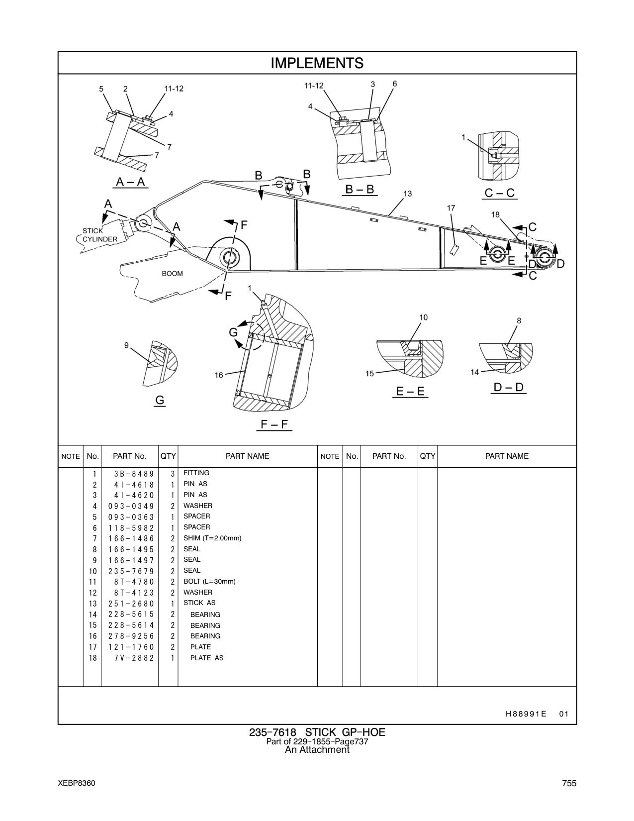 251-2680 STICK AS CAT parts manual diagram