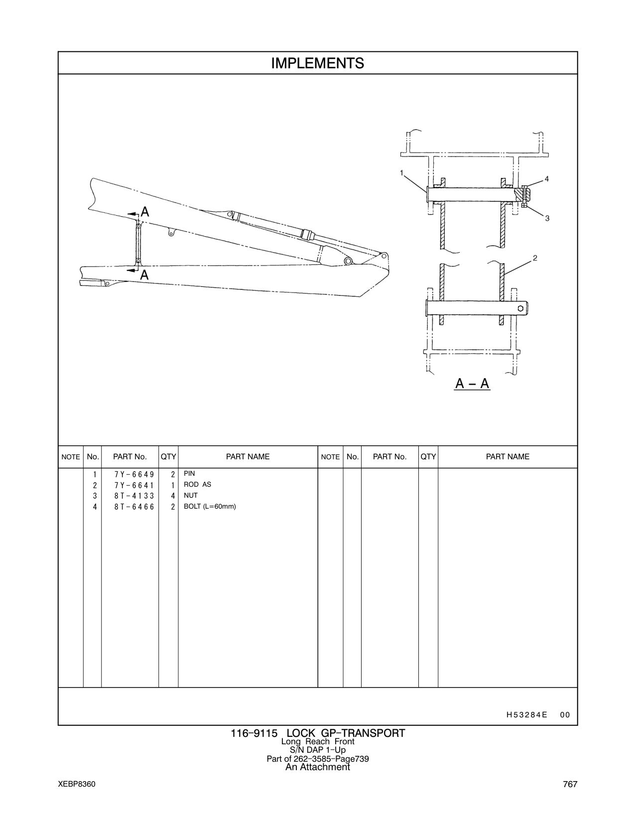 7Y-6649 PIN CAT parts manual diagram