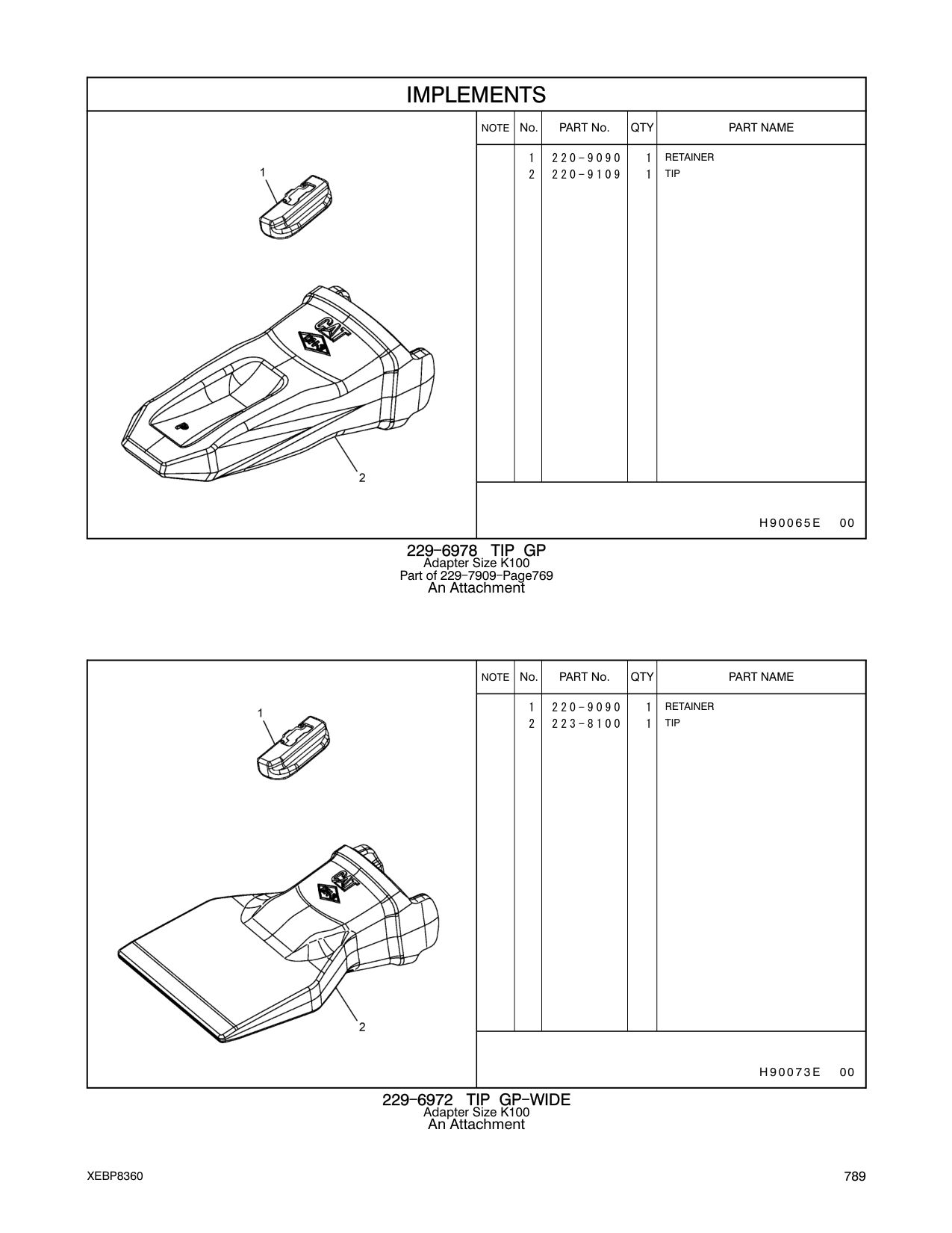 220-9090 RETAINER CAT parts manual diagram