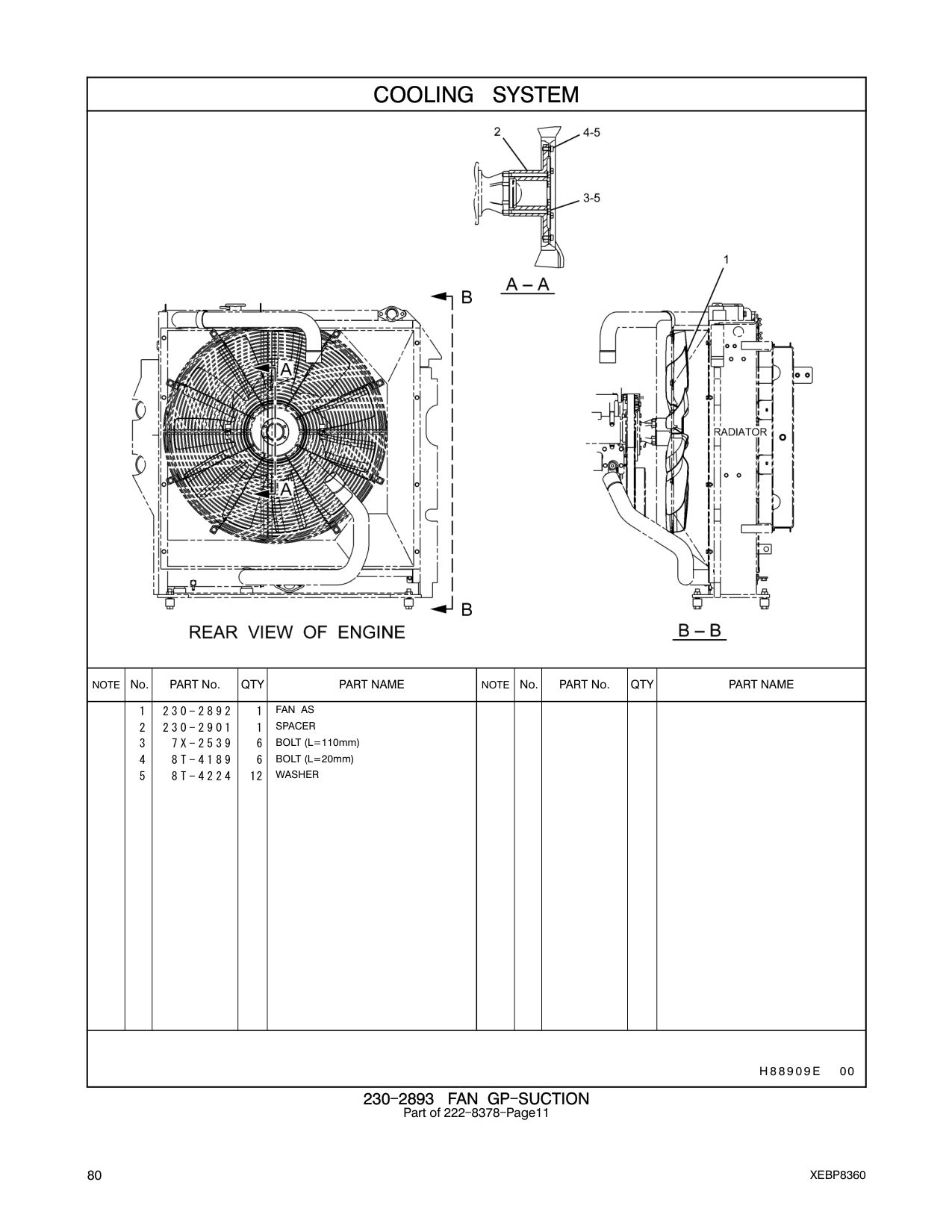 230-2892 FAN AS CAT parts manual diagram
