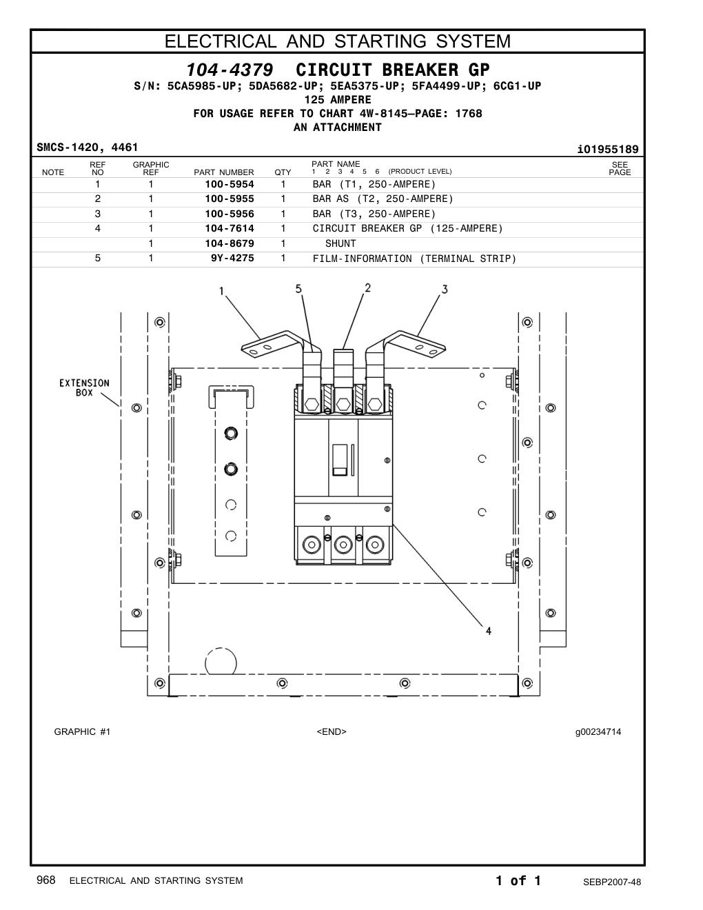 9Y-4275 FILM-INFORMATION (TERMINAL STRIP) CAT parts manual diagram