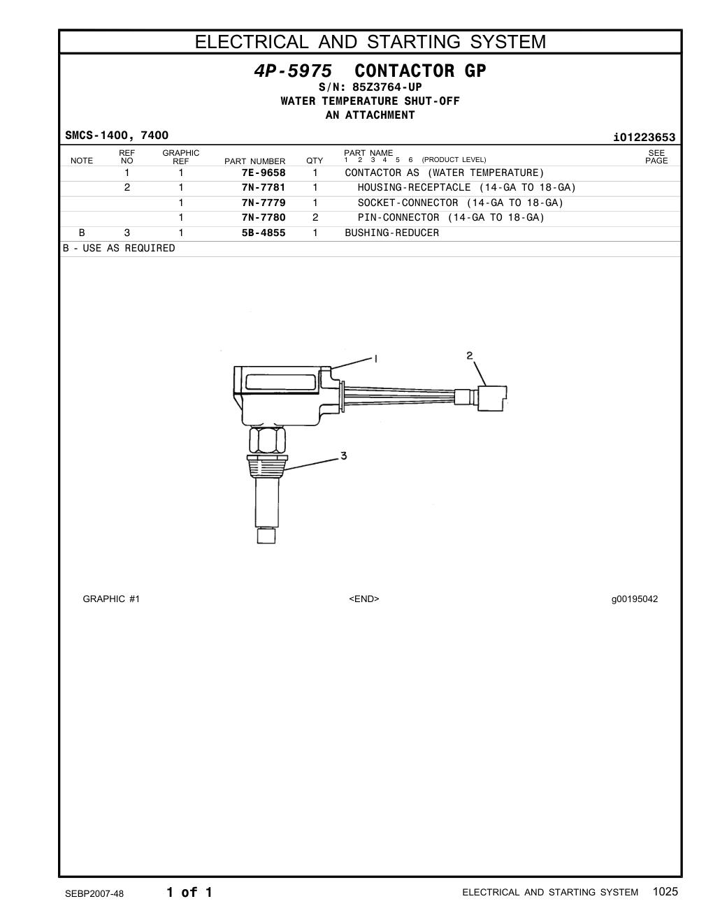 5B-4855 BUSHING-REDUCER · S/N 85Z3764-UP CAT parts manual diagram