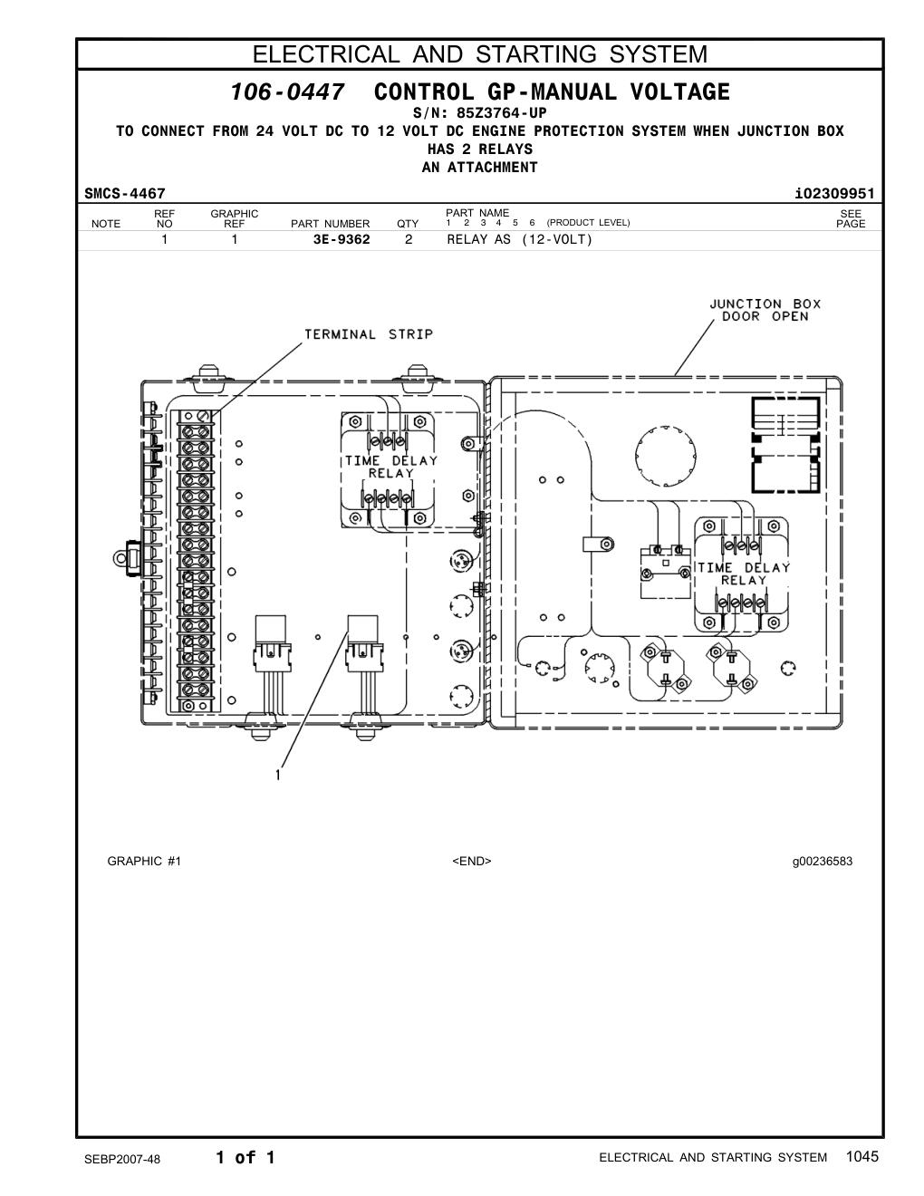 3E-9362 RELAY AS (12-VOLT) · S/N 85Z3764-UP CAT parts manual diagram