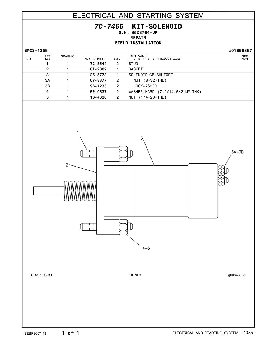 6I-2002 GASKET · S/N 85Z3764-UP CAT parts manual diagram
