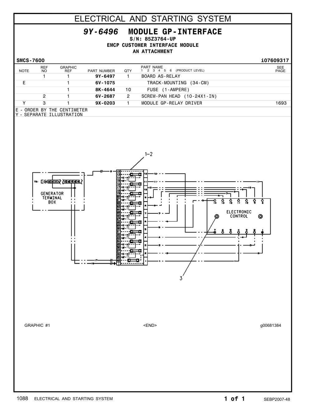 8K-4644 FUSE (1-AMPERE) · S/N 85Z3764-UP CAT parts manual diagram