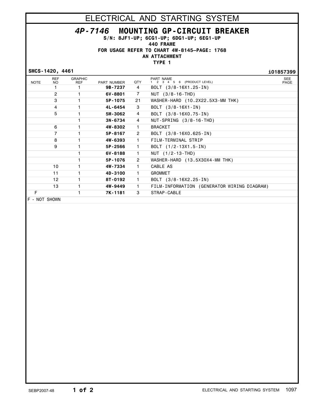4W-7334 CABLE AS CAT parts manual diagram