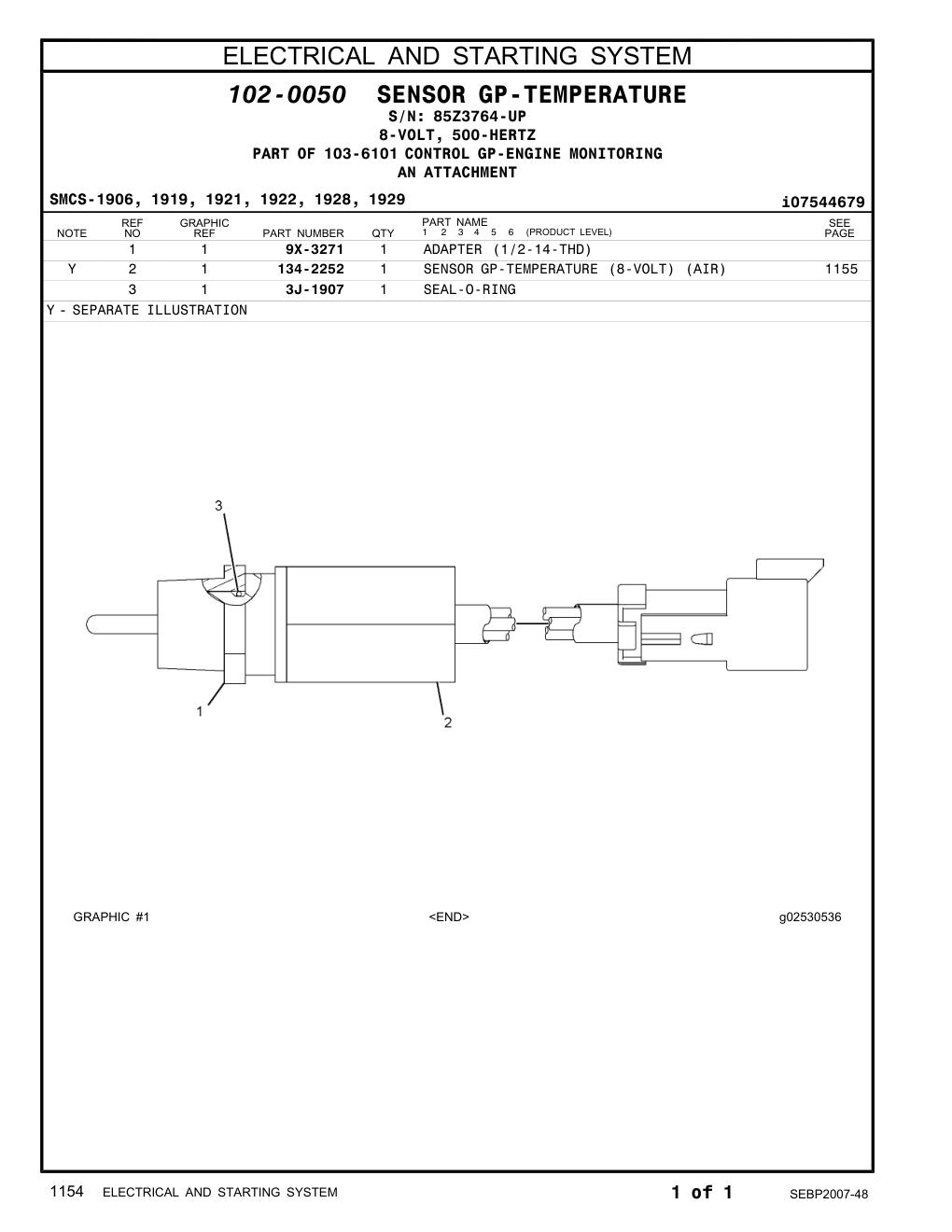 9X-3271 ADAPTER · S/N 85Z3764-UP CAT parts manual diagram