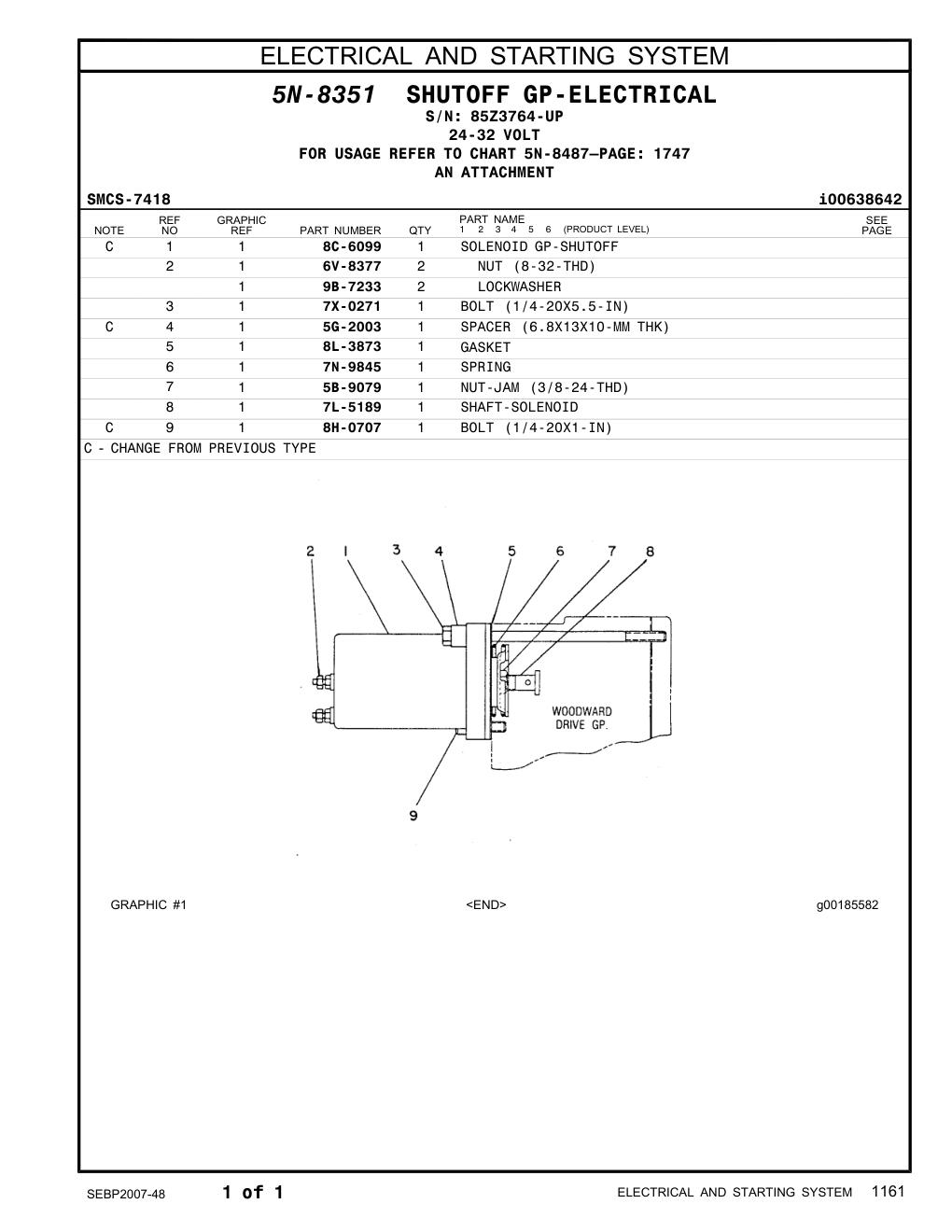 8L-3873 GASKET · S/N 85Z3764-UP CAT parts manual diagram