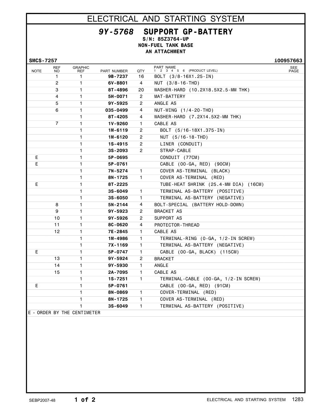 9Y-5923 BRACKET AS · S/N 85Z3764-UP CAT parts manual diagram