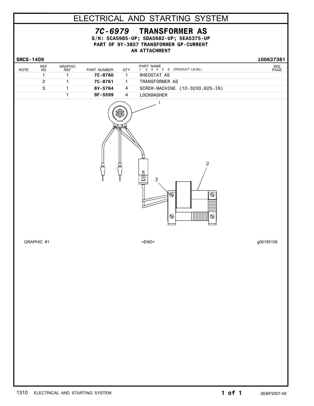 9F-5599 LOCKWASHER CAT parts manual diagram