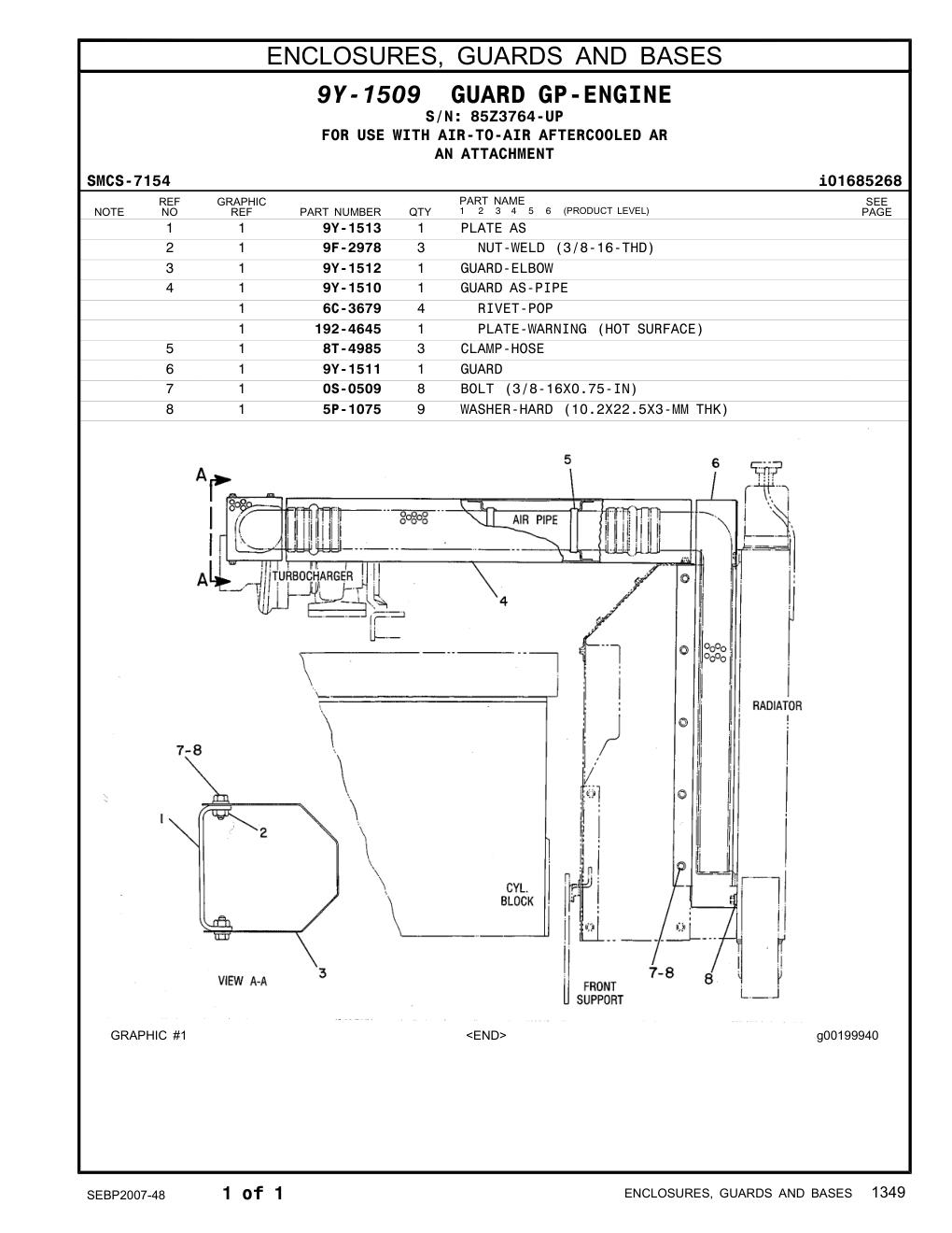 9Y-1513 PLATE AS · S/N 85Z3764-UP CAT parts manual diagram