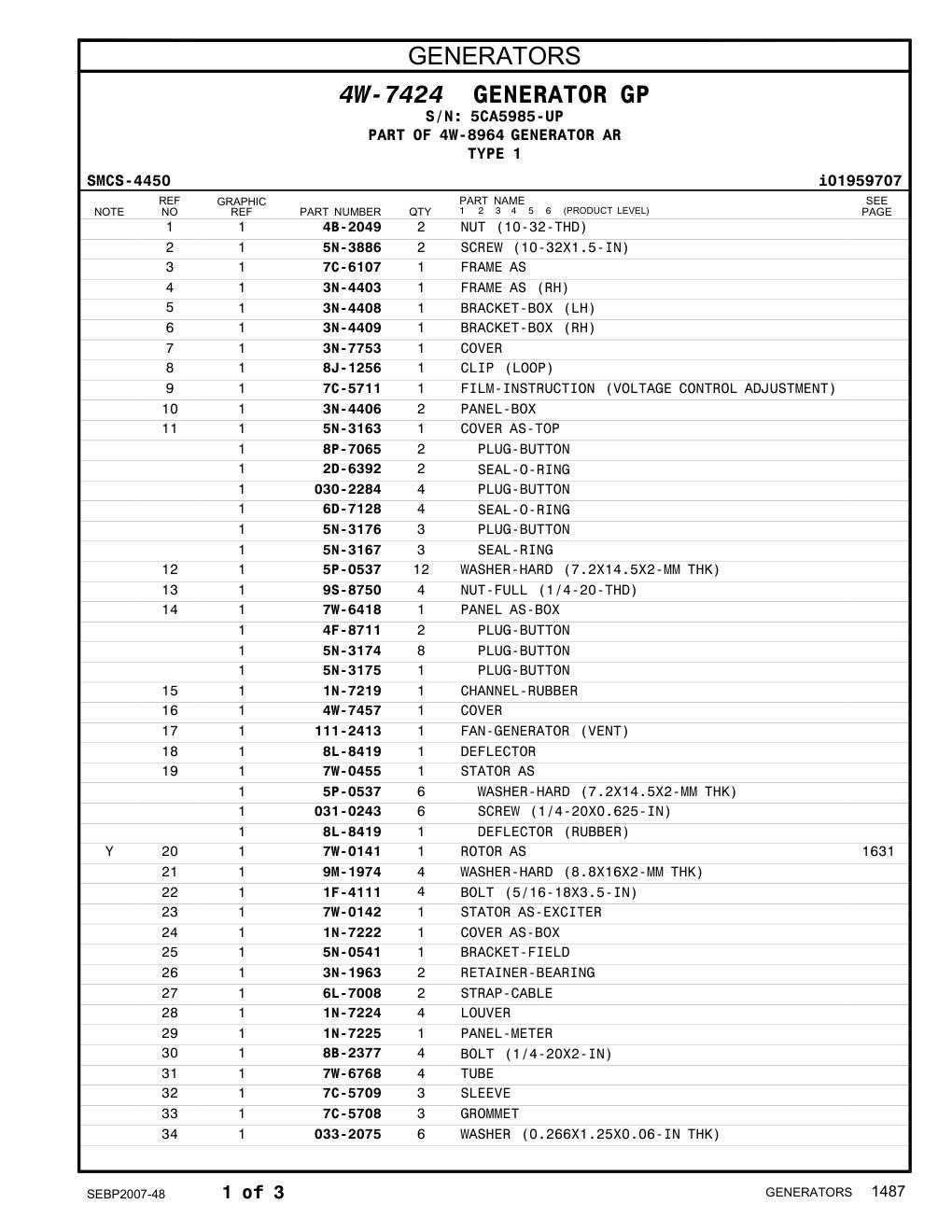 8L-8419 DEFLECTOR · S/N 5CA5985-UP CAT parts manual diagram